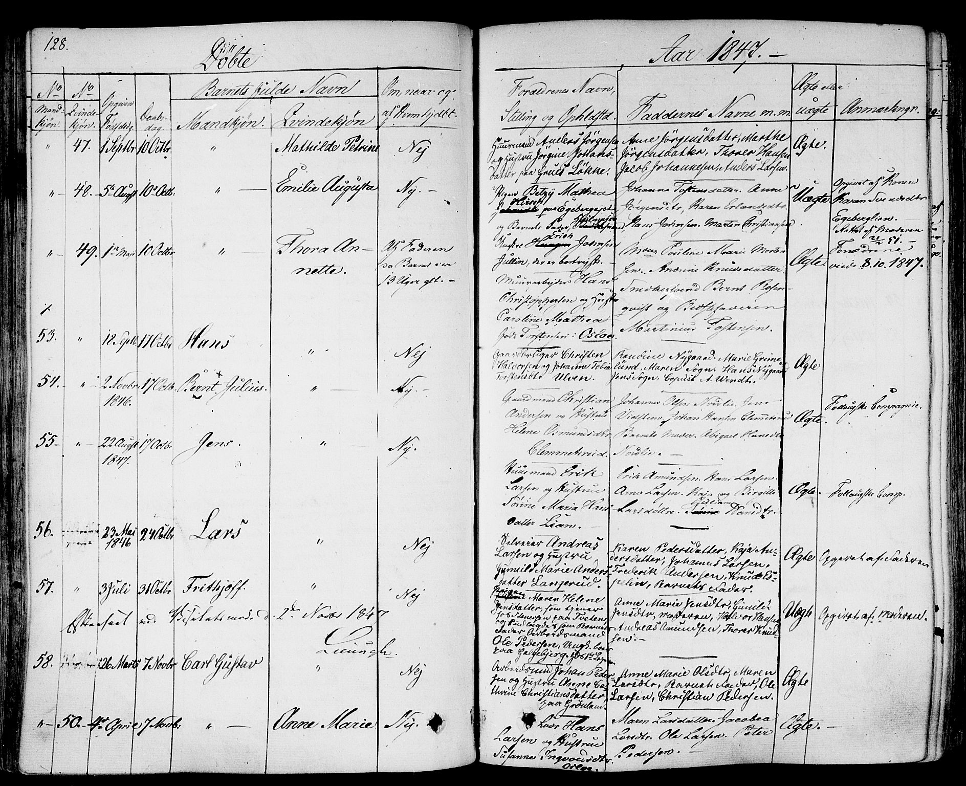 Gamlebyen prestekontor Kirkebøker, SAO/A-10884/F/Fa/L0003: Parish register (official) no. 3, 1829-1849, p. 128