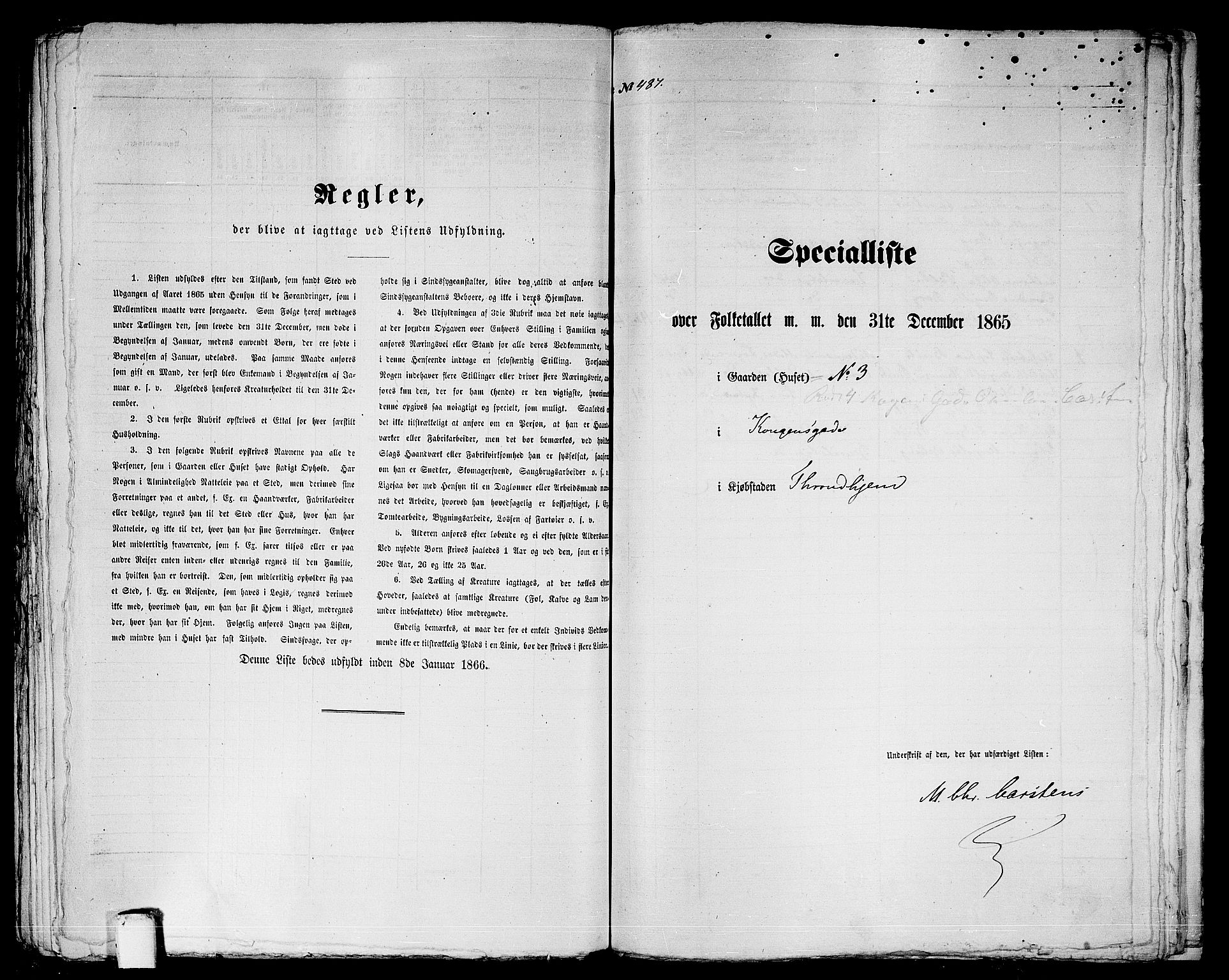 RA, 1865 census for Trondheim, 1865, p. 1018