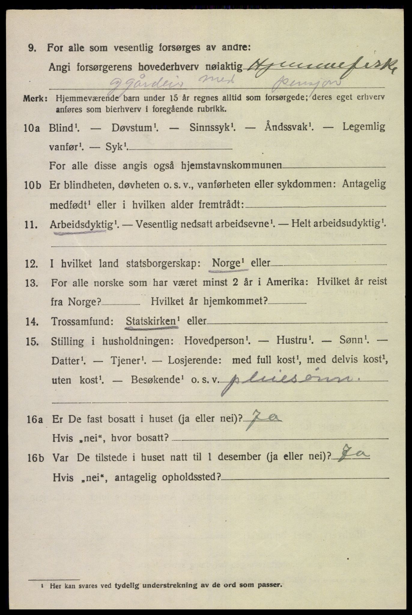 SAK, 1920 census for Sør-Audnedal, 1920, p. 4188