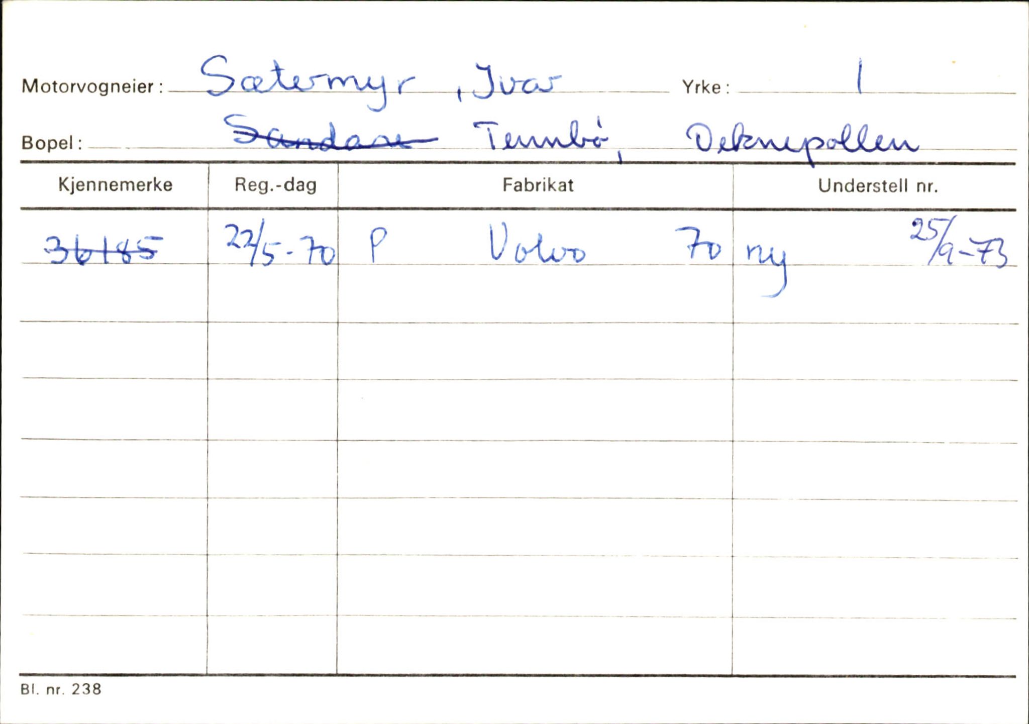 Statens vegvesen, Sogn og Fjordane vegkontor, AV/SAB-A-5301/4/F/L0145: Registerkort Vågsøy S-Å. Årdal I-P, 1945-1975, p. 332