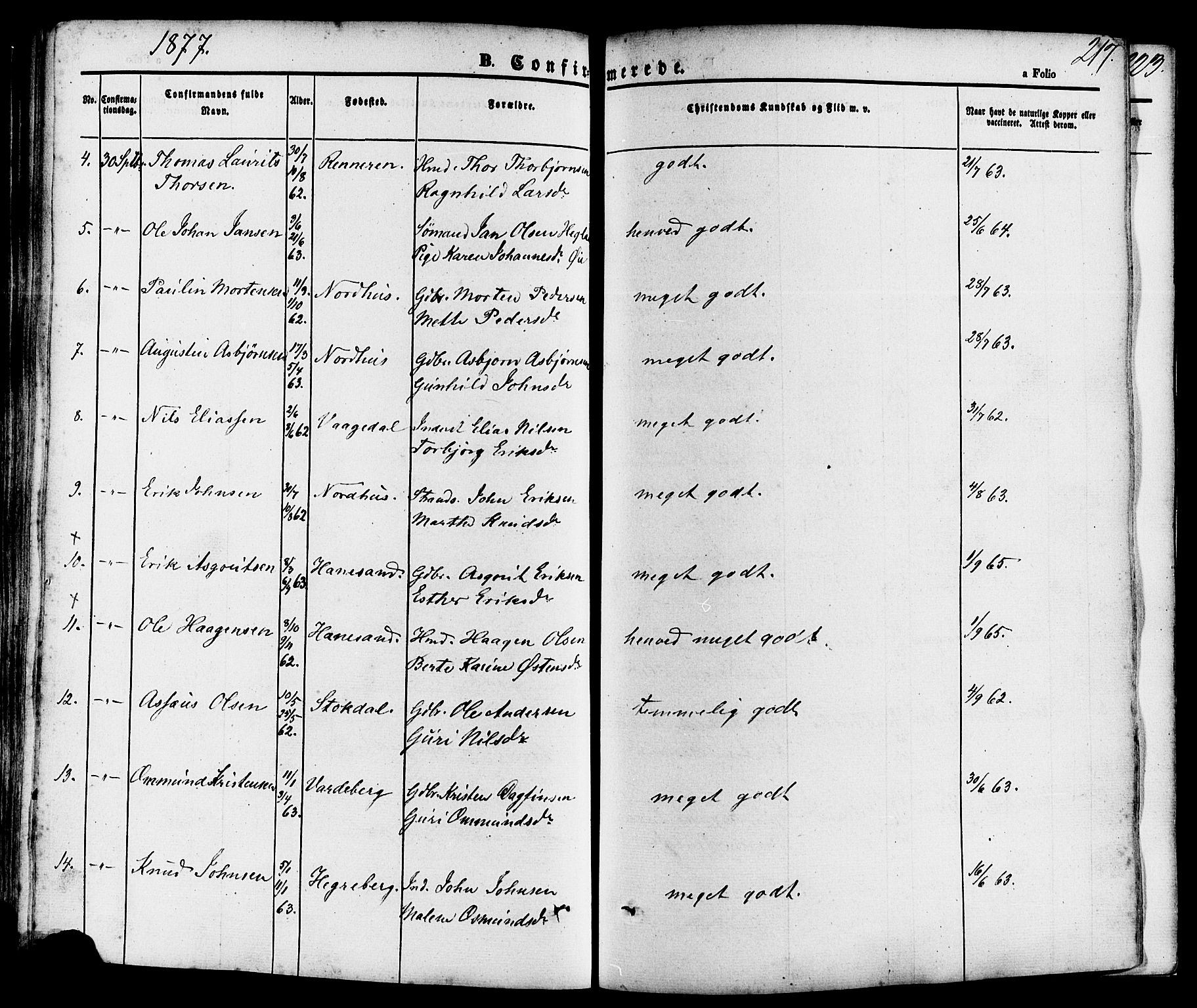 Rennesøy sokneprestkontor, AV/SAST-A -101827/H/Ha/Haa/L0006: Parish register (official) no. A 6, 1860-1878, p. 217