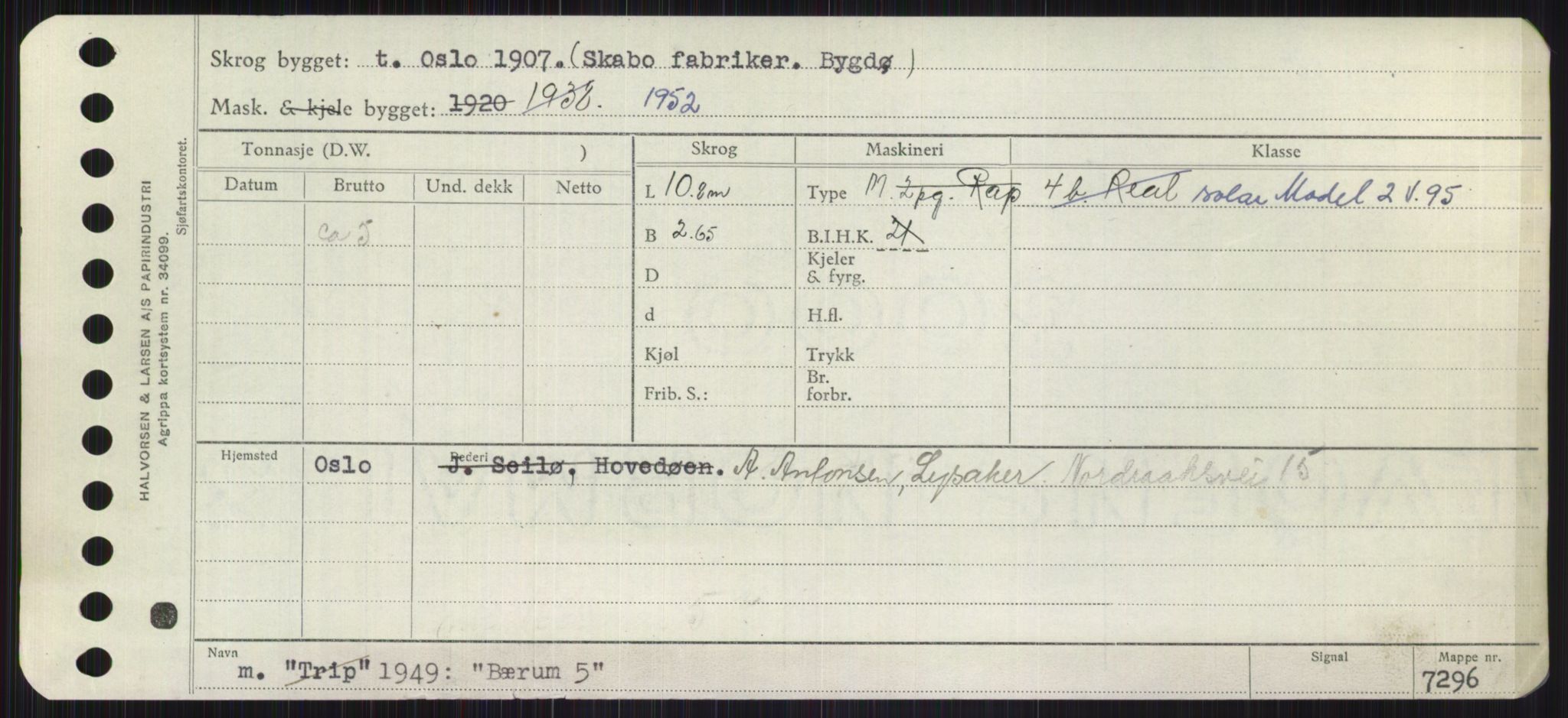 Sjøfartsdirektoratet med forløpere, Skipsmålingen, RA/S-1627/H/Ha/L0001/0002: Fartøy, A-Eig / Fartøy Bjør-Eig, p. 443