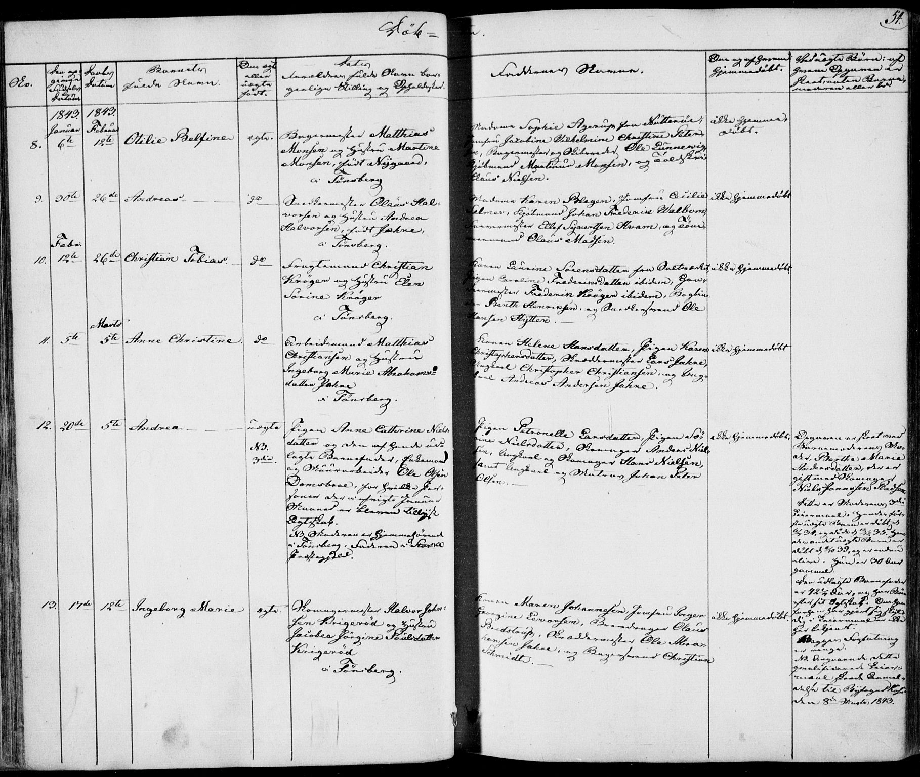Tønsberg kirkebøker, SAKO/A-330/F/Fa/L0006: Parish register (official) no. I 6, 1836-1844, p. 54