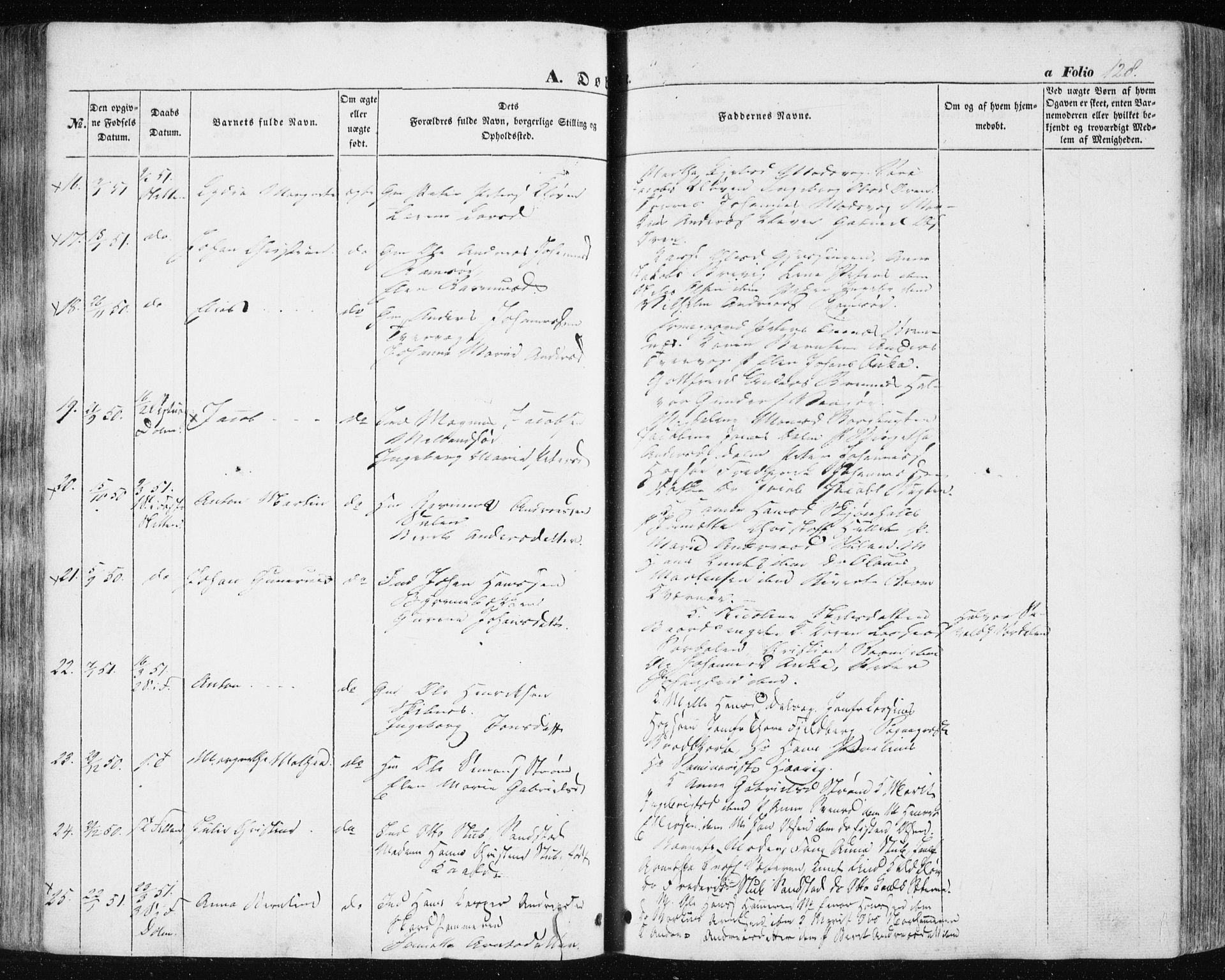 Ministerialprotokoller, klokkerbøker og fødselsregistre - Sør-Trøndelag, SAT/A-1456/634/L0529: Parish register (official) no. 634A05, 1843-1851, p. 128
