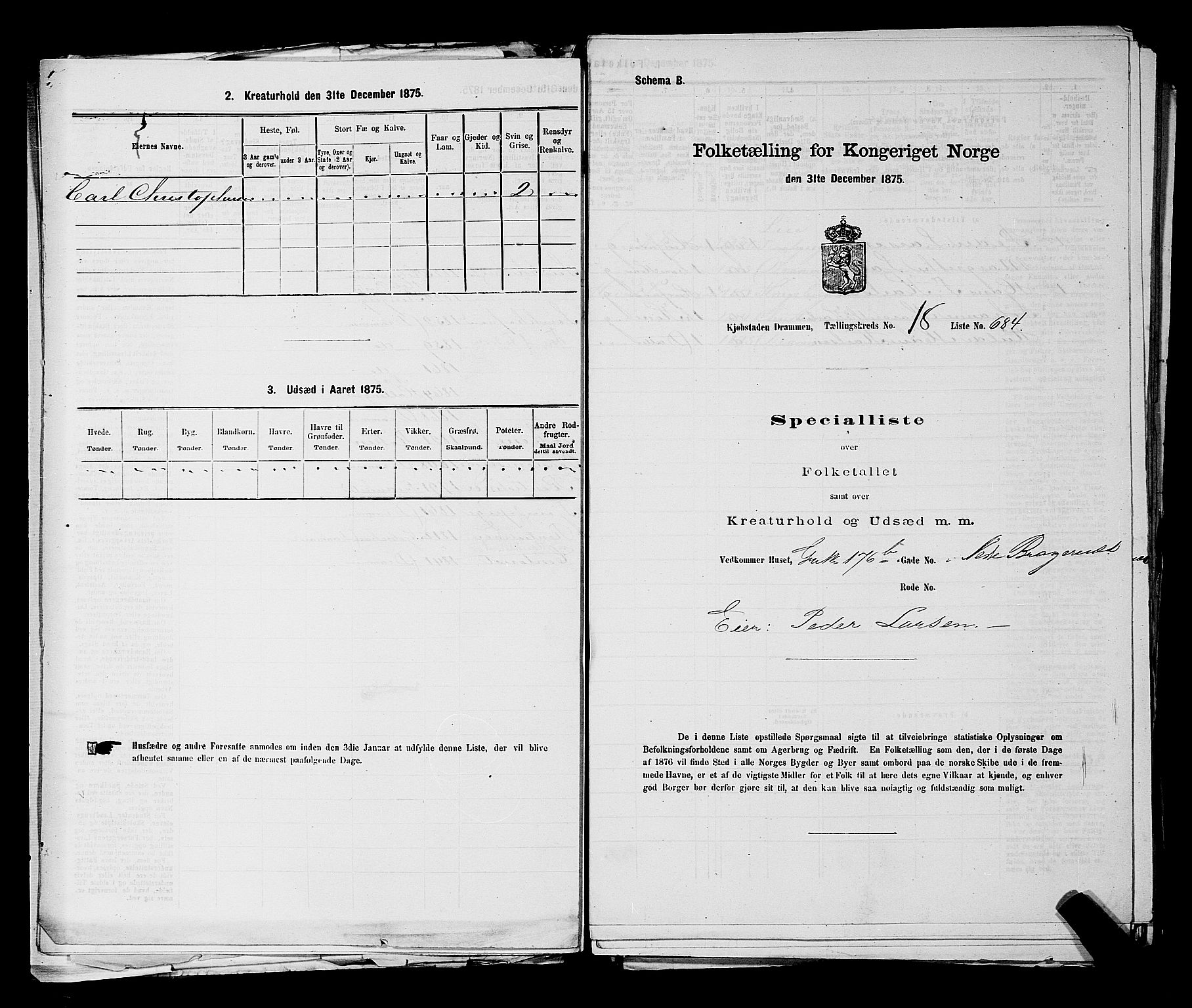 SAKO, 1875 census for 0602 Drammen, 1875, p. 1935