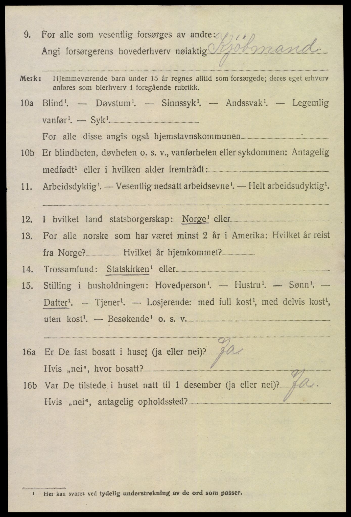 SAK, 1920 census for Øyestad, 1920, p. 2989