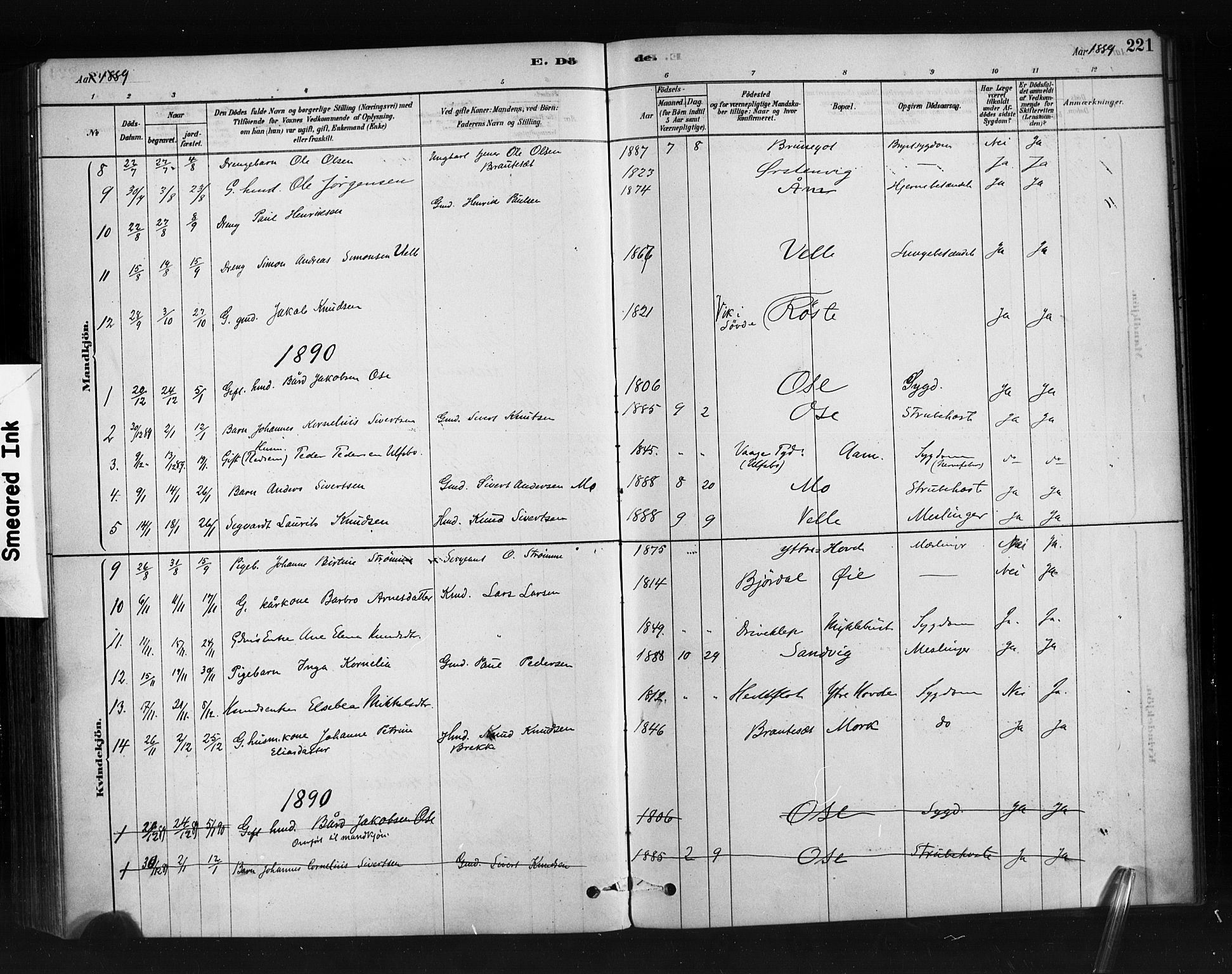 Ministerialprotokoller, klokkerbøker og fødselsregistre - Møre og Romsdal, AV/SAT-A-1454/513/L0176: Parish register (official) no. 513A03, 1877-1889, p. 221