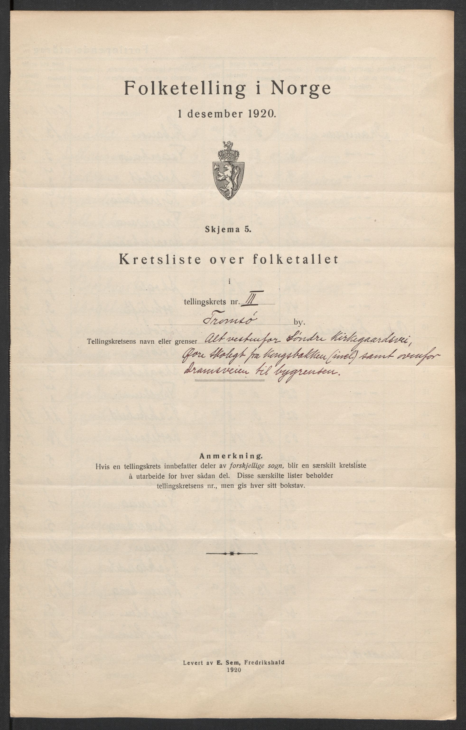 SATØ, 1920 census for Tromsø, 1920, p. 11