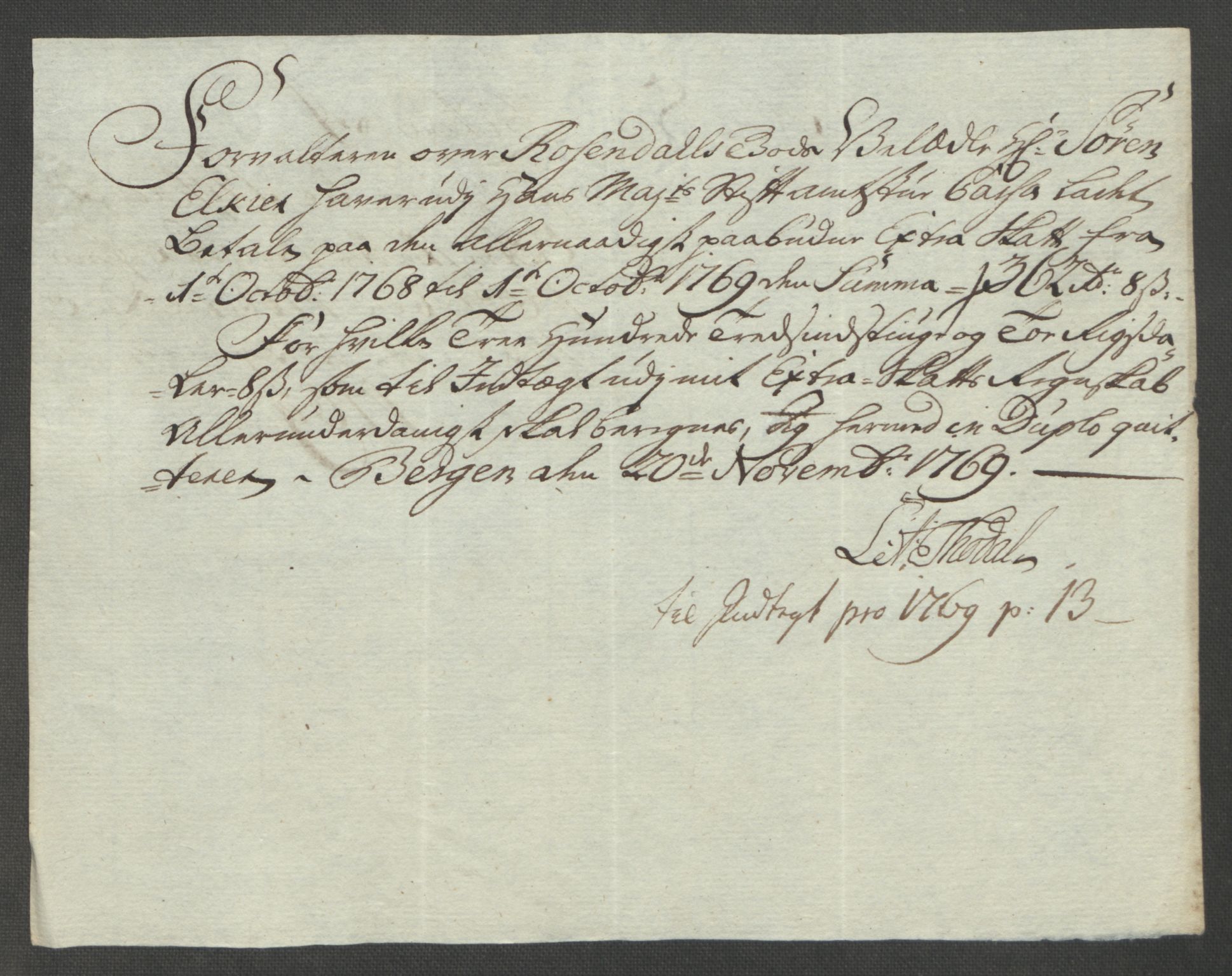 Rentekammeret inntil 1814, Reviderte regnskaper, Fogderegnskap, AV/RA-EA-4092/R49/L3157: Ekstraskatten Rosendal Baroni, 1762-1772, p. 270