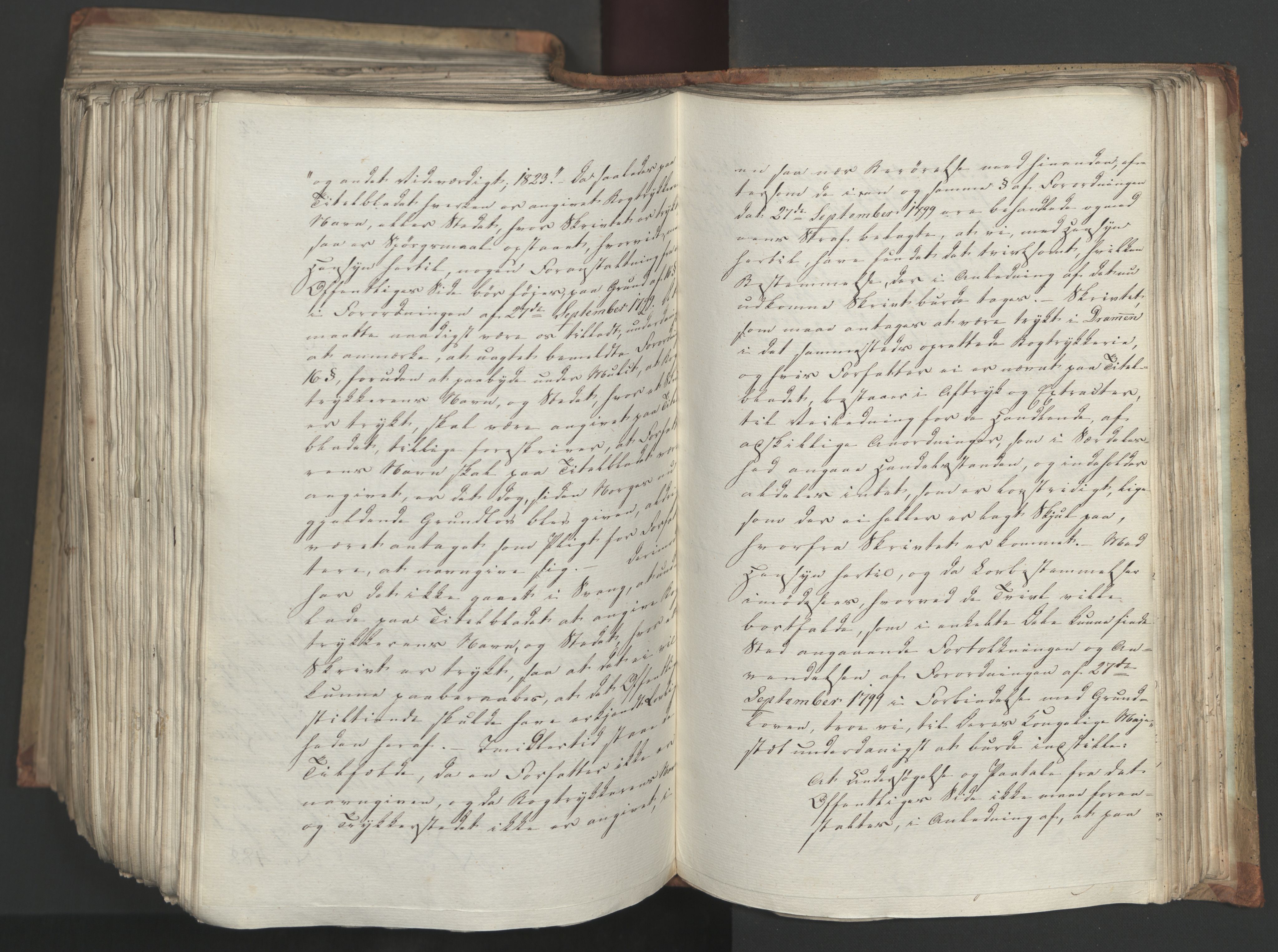 Statsrådsavdelingen i Stockholm, AV/RA-S-1003/D/Da/L0034: Regjeringsinnstillinger nr. 275-540, 1823, p. 581