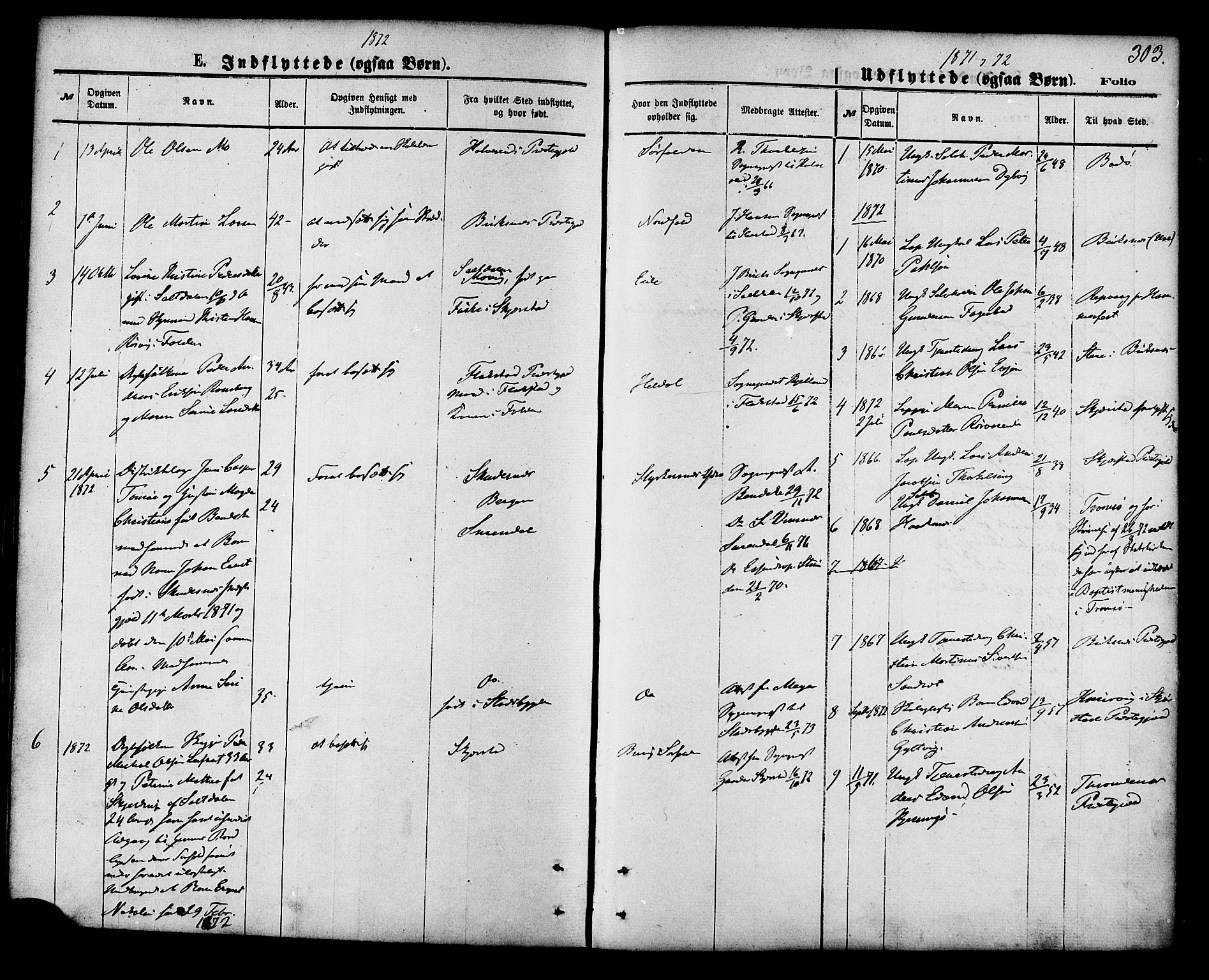 Ministerialprotokoller, klokkerbøker og fødselsregistre - Nordland, SAT/A-1459/853/L0771: Parish register (official) no. 853A10, 1870-1881, p. 303