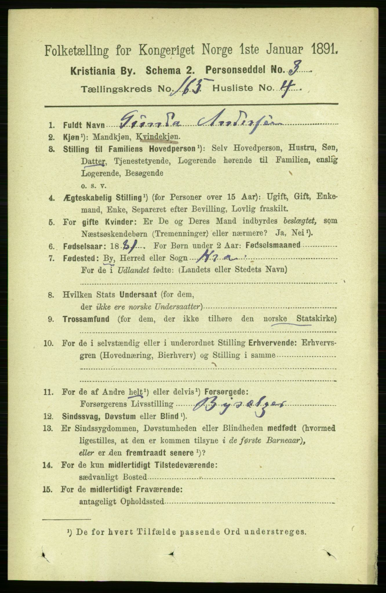 RA, 1891 census for 0301 Kristiania, 1891, p. 95420