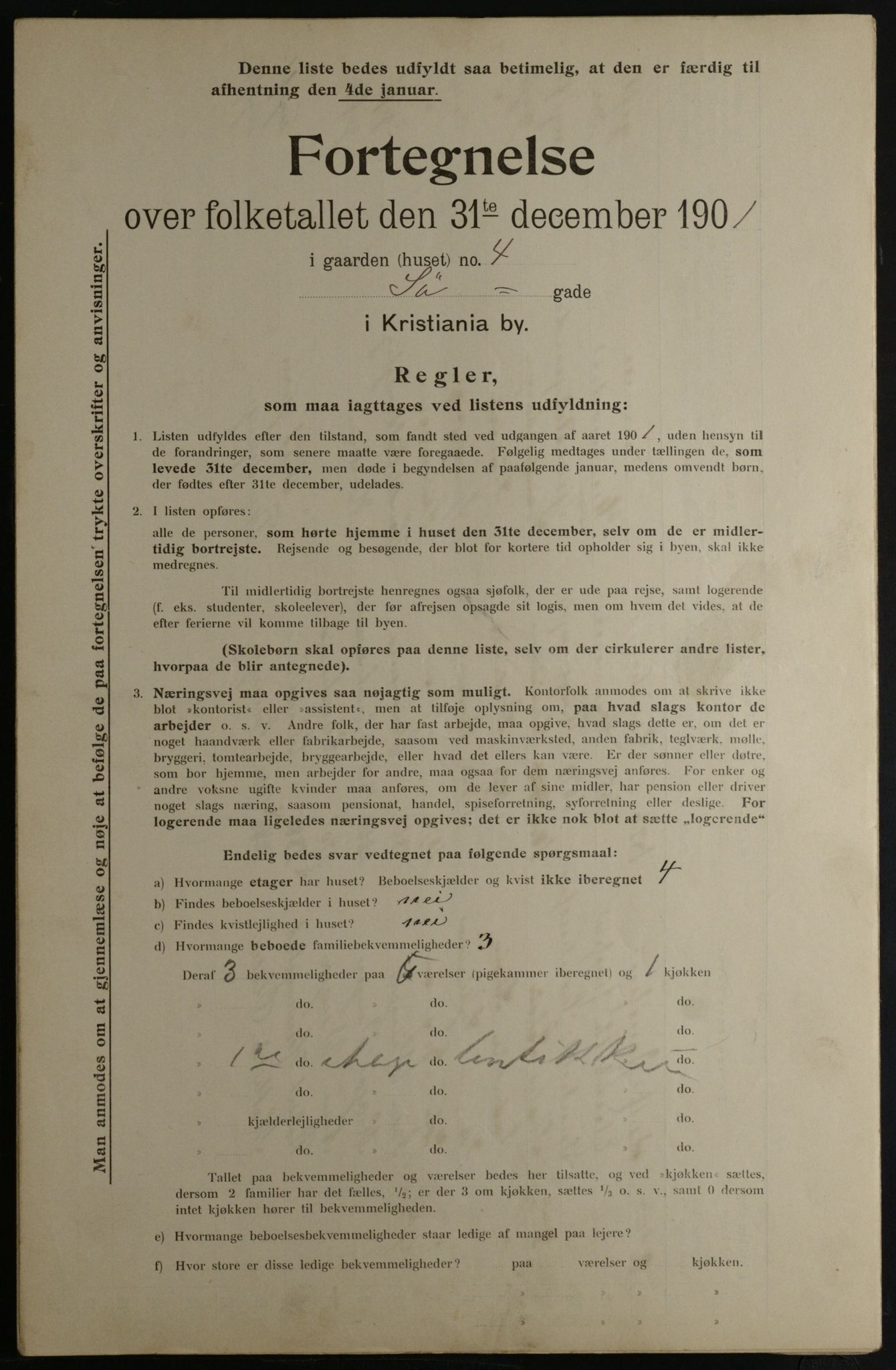 OBA, Municipal Census 1901 for Kristiania, 1901, p. 14645