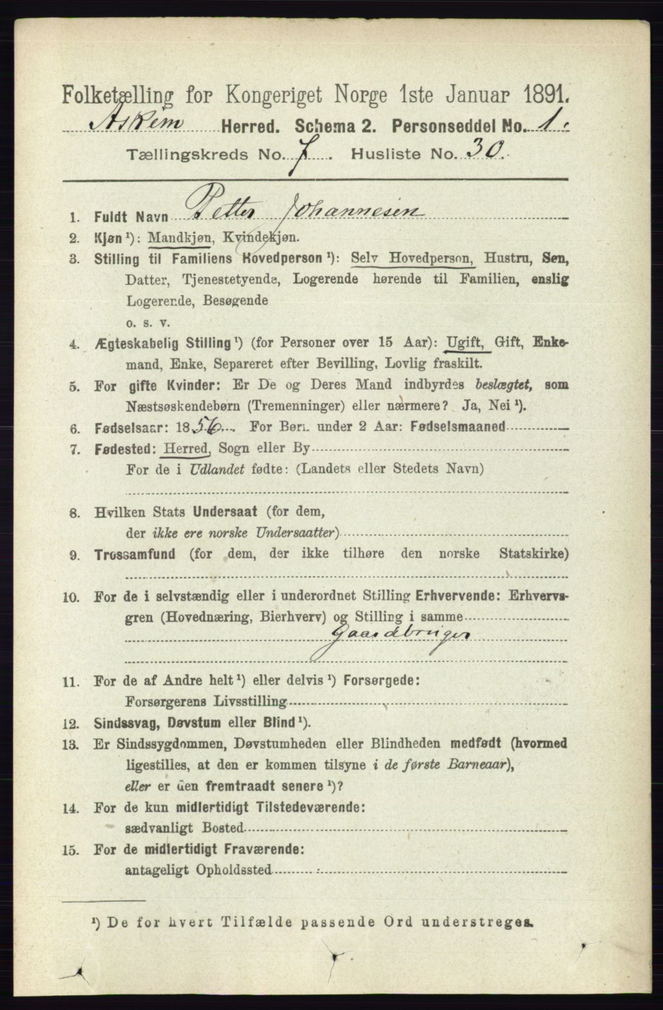 RA, 1891 census for 0124 Askim, 1891, p. 1184