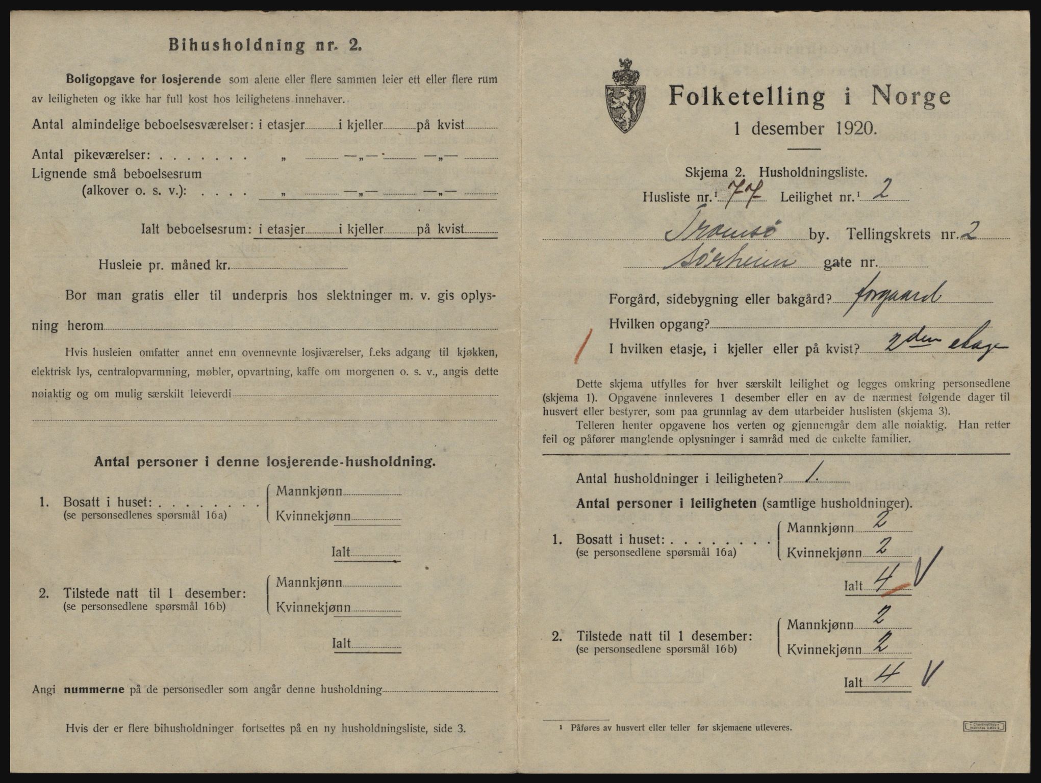 SATØ, 1920 census for Tromsø, 1920, p. 3037