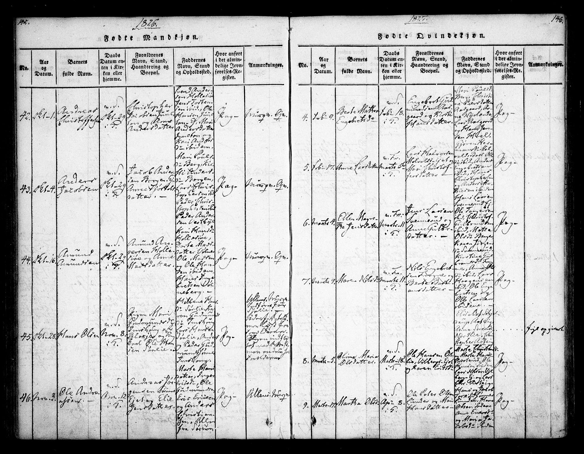 Sørum prestekontor Kirkebøker, SAO/A-10303/F/Fa/L0003: Parish register (official) no. I 3, 1814-1829, p. 145-146