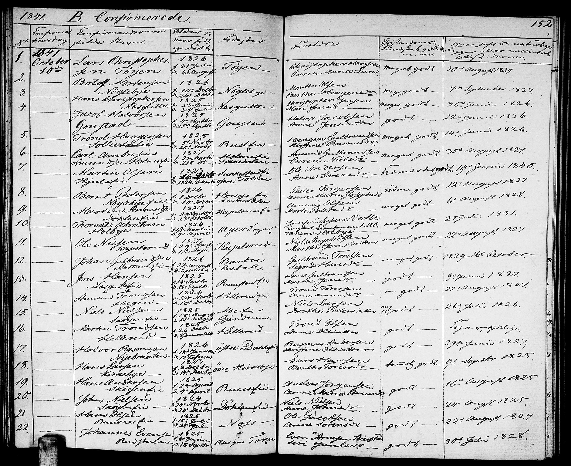 Nittedal prestekontor Kirkebøker, SAO/A-10365a/F/Fa/L0004: Parish register (official) no. I 4, 1836-1849, p. 152