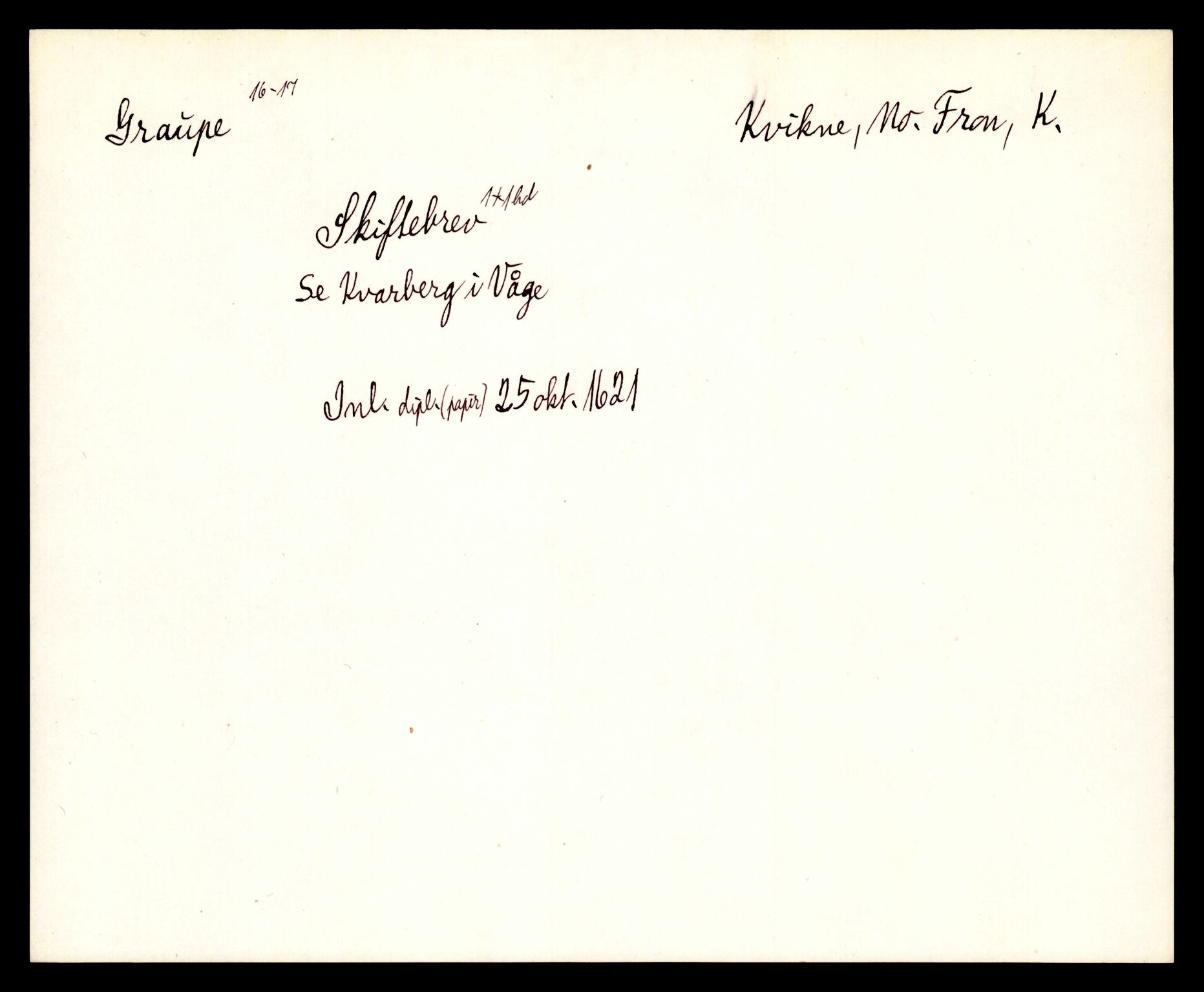 Riksarkivets diplomsamling, AV/RA-EA-5965/F35/F35e/L0010: Registreringssedler Oppland 2, 1400-1700, p. 31