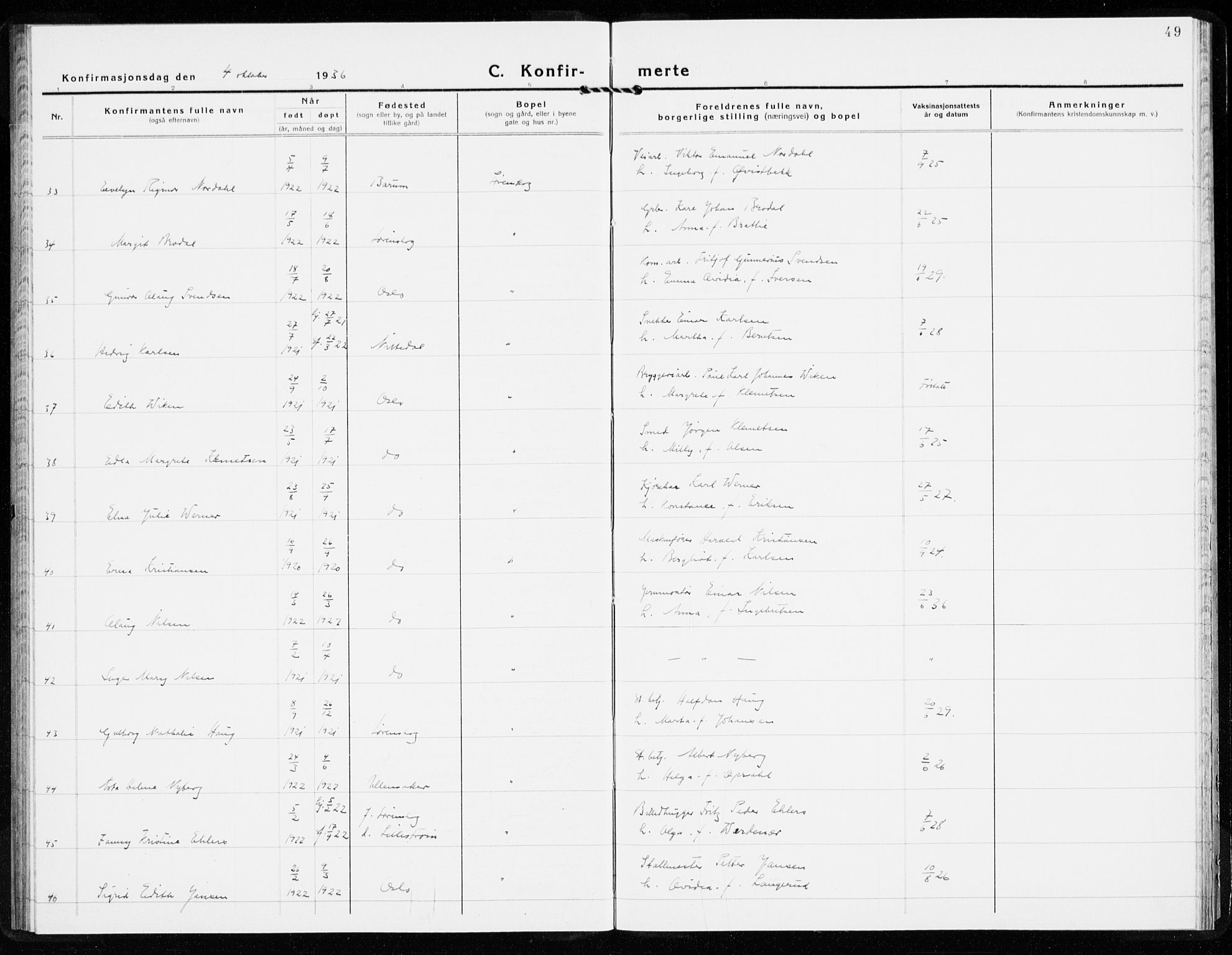 Skedsmo prestekontor Kirkebøker, AV/SAO-A-10033a/F/Fb/L0004: Parish register (official) no. II 4, 1931-1943, p. 49
