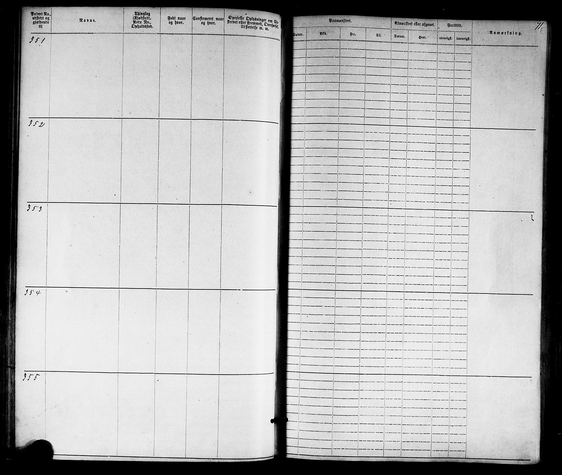 Grimstad mønstringskrets, SAK/2031-0013/F/Fa/L0005: Annotasjonsrulle nr 1-1910 med register, V-18, 1870-1892, p. 94