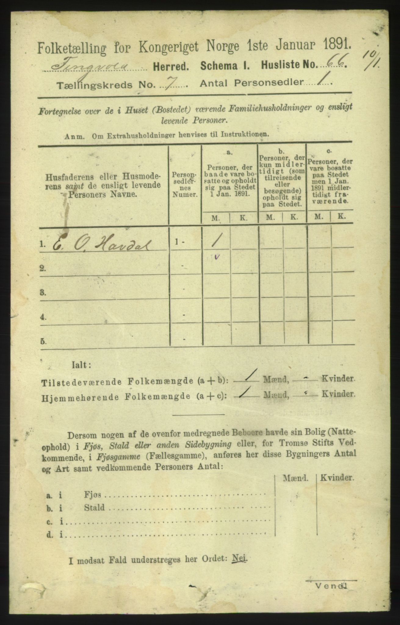 RA, 1891 census for 1560 Tingvoll, 1891, p. 2899