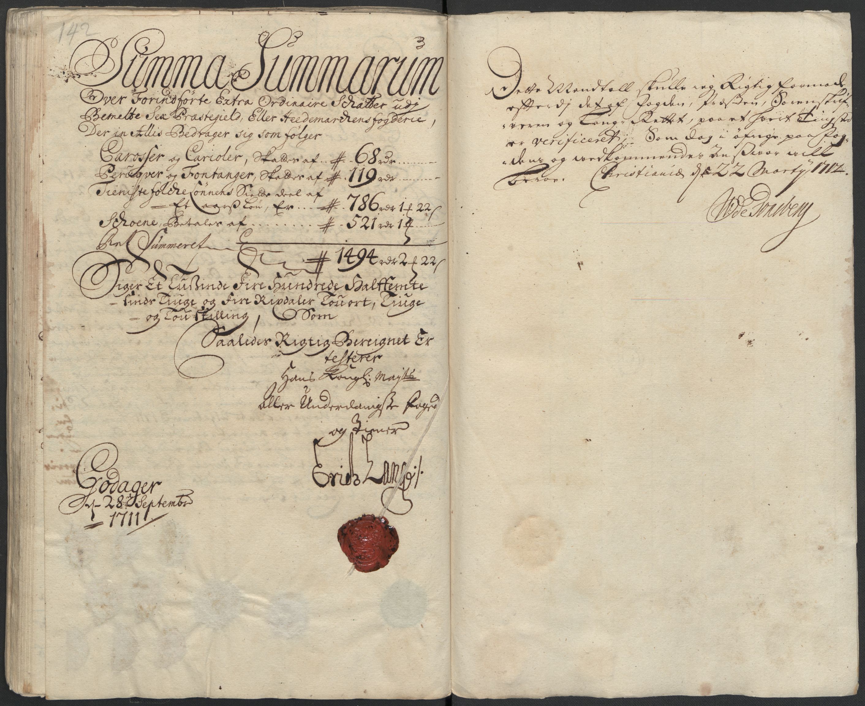 Rentekammeret inntil 1814, Reviderte regnskaper, Fogderegnskap, AV/RA-EA-4092/R16/L1047: Fogderegnskap Hedmark, 1711, p. 280