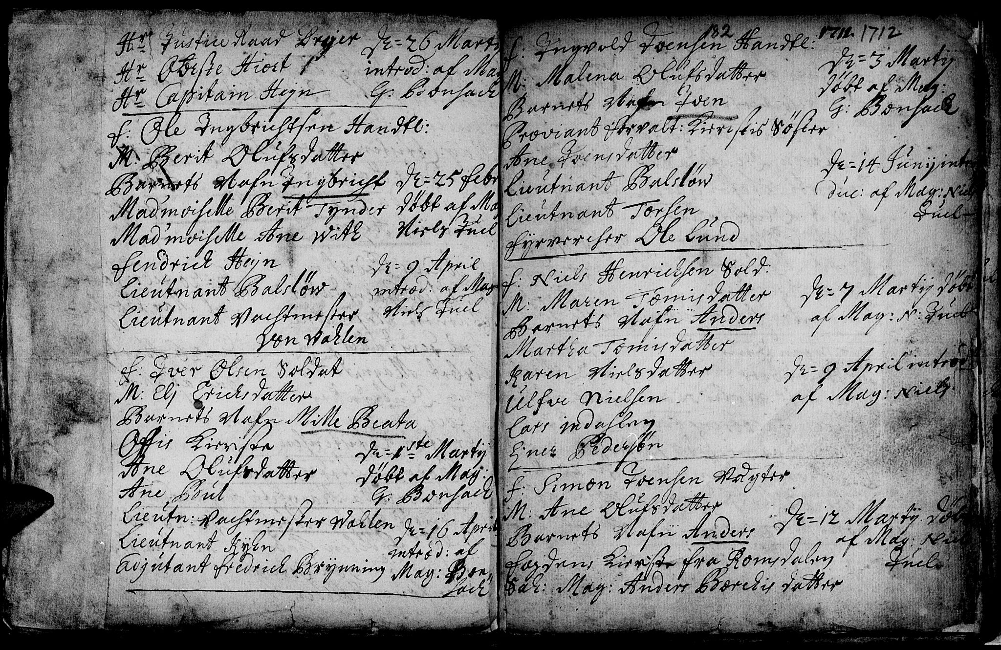 Ministerialprotokoller, klokkerbøker og fødselsregistre - Sør-Trøndelag, AV/SAT-A-1456/601/L0034: Parish register (official) no. 601A02, 1702-1714, p. 182