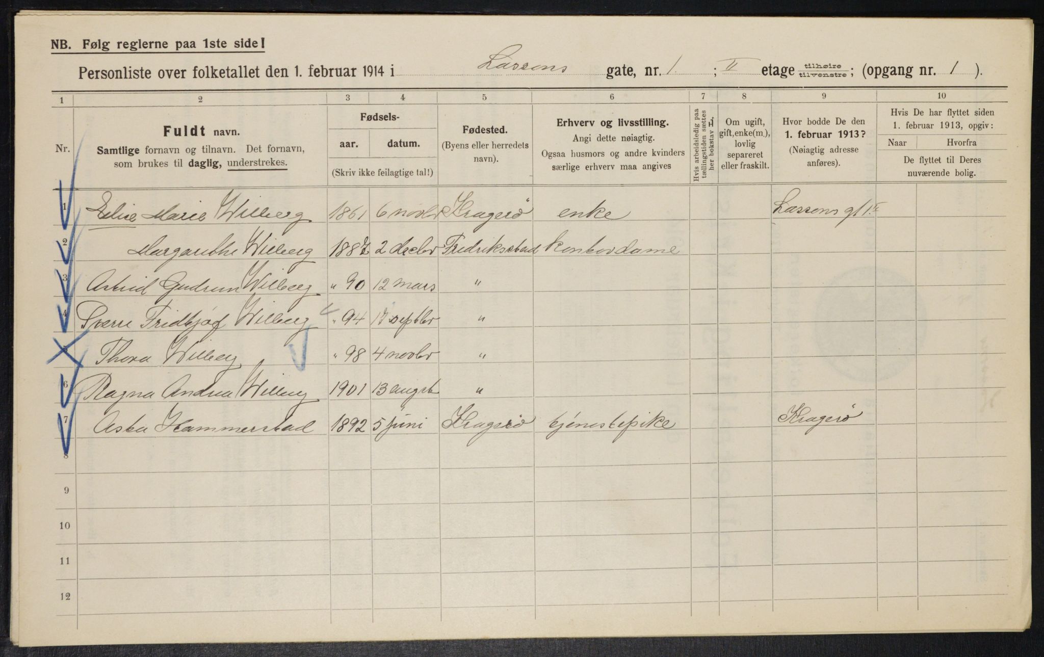 OBA, Municipal Census 1914 for Kristiania, 1914, p. 57123