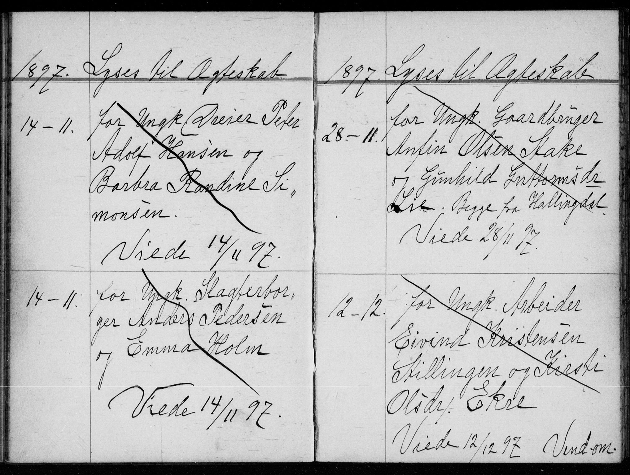 Strømsø kirkebøker, AV/SAKO-A-246/H/Ha/L0009: Banns register no. 9, 1896-1901