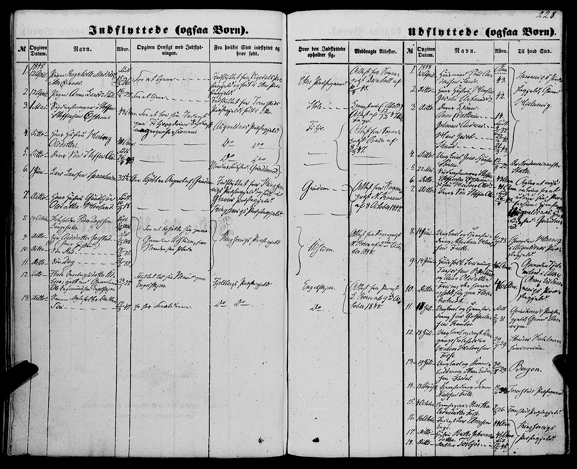 Etne sokneprestembete, SAB/A-75001/H/Haa: Parish register (official) no. A 8, 1848-1862, p. 228
