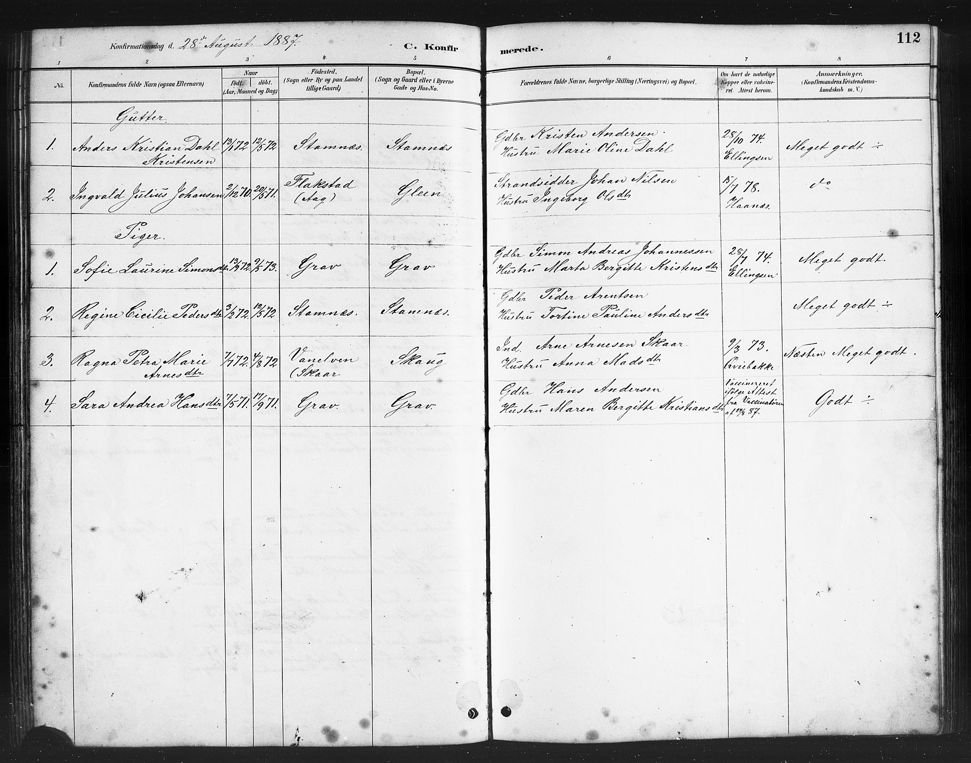 Ministerialprotokoller, klokkerbøker og fødselsregistre - Nordland, AV/SAT-A-1459/808/L0131: Parish register (copy) no. 808C02, 1879-1919, p. 112