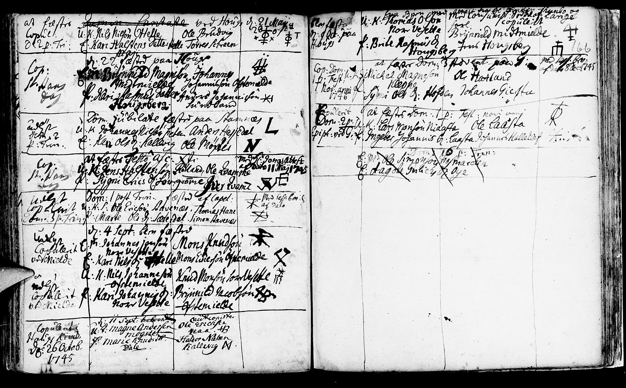 Haus sokneprestembete, AV/SAB-A-75601/H/Haa: Parish register (official) no. A 5, 1733-1747, p. 166