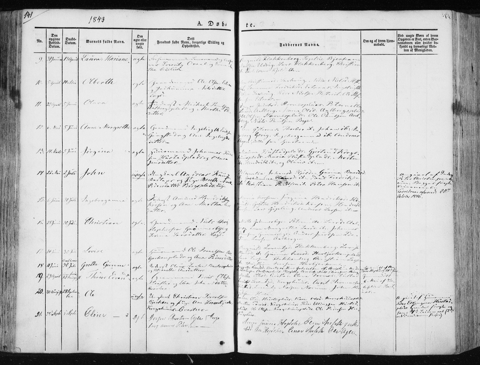 Ministerialprotokoller, klokkerbøker og fødselsregistre - Nord-Trøndelag, SAT/A-1458/730/L0280: Parish register (official) no. 730A07 /3, 1840-1854, p. 141
