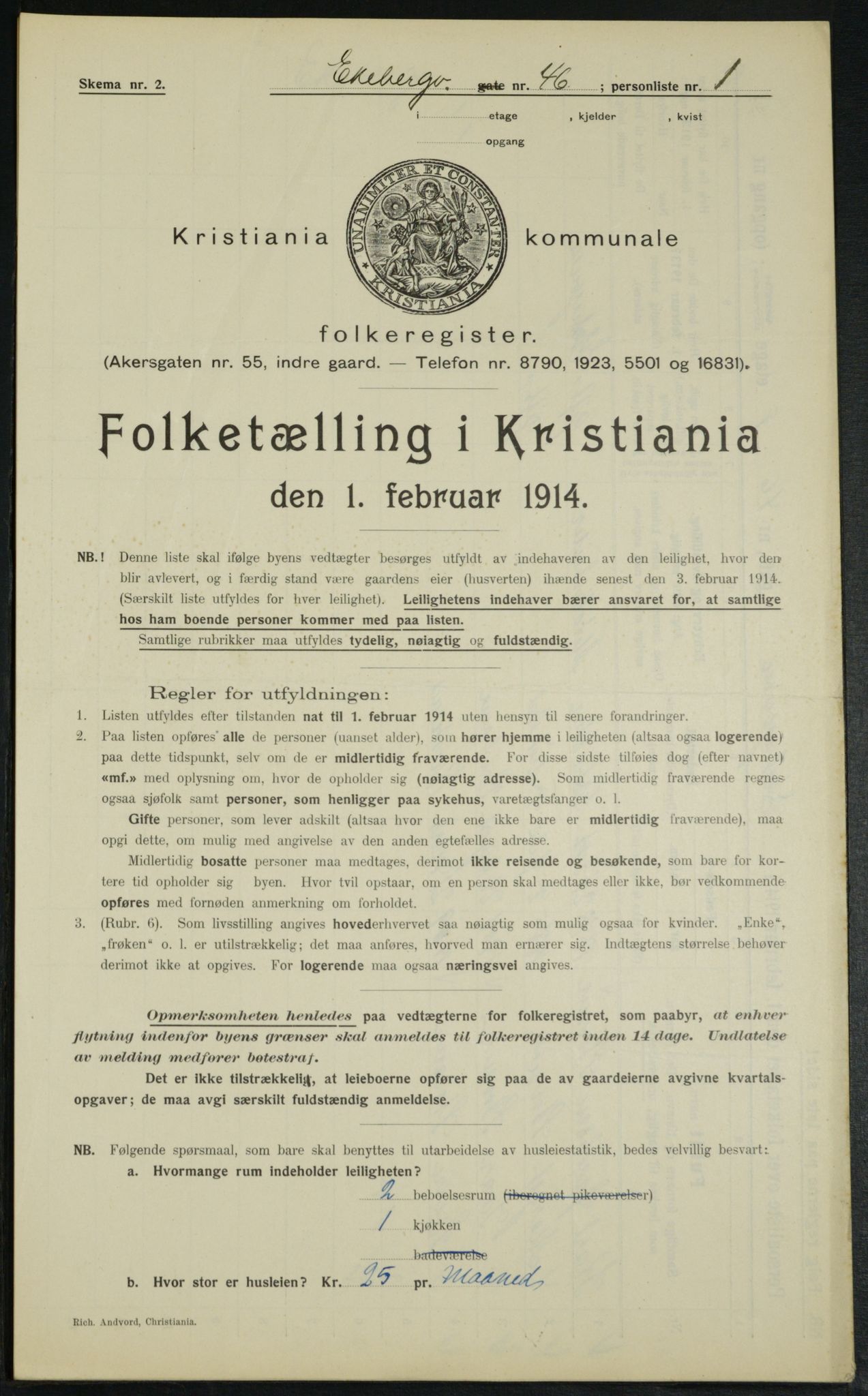 OBA, Municipal Census 1914 for Kristiania, 1914, p. 20576