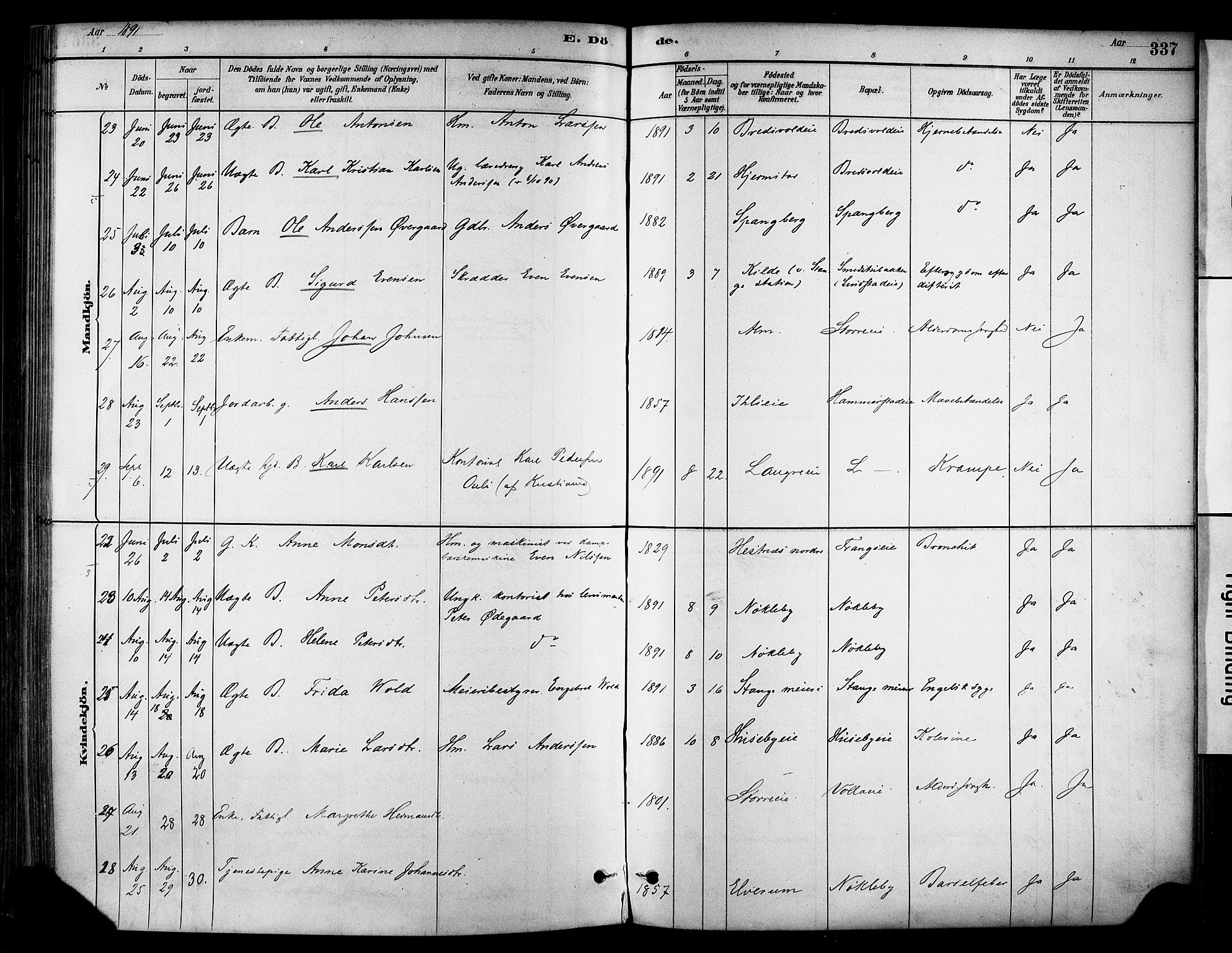 Stange prestekontor, AV/SAH-PREST-002/K/L0017: Parish register (official) no. 17, 1880-1893, p. 337