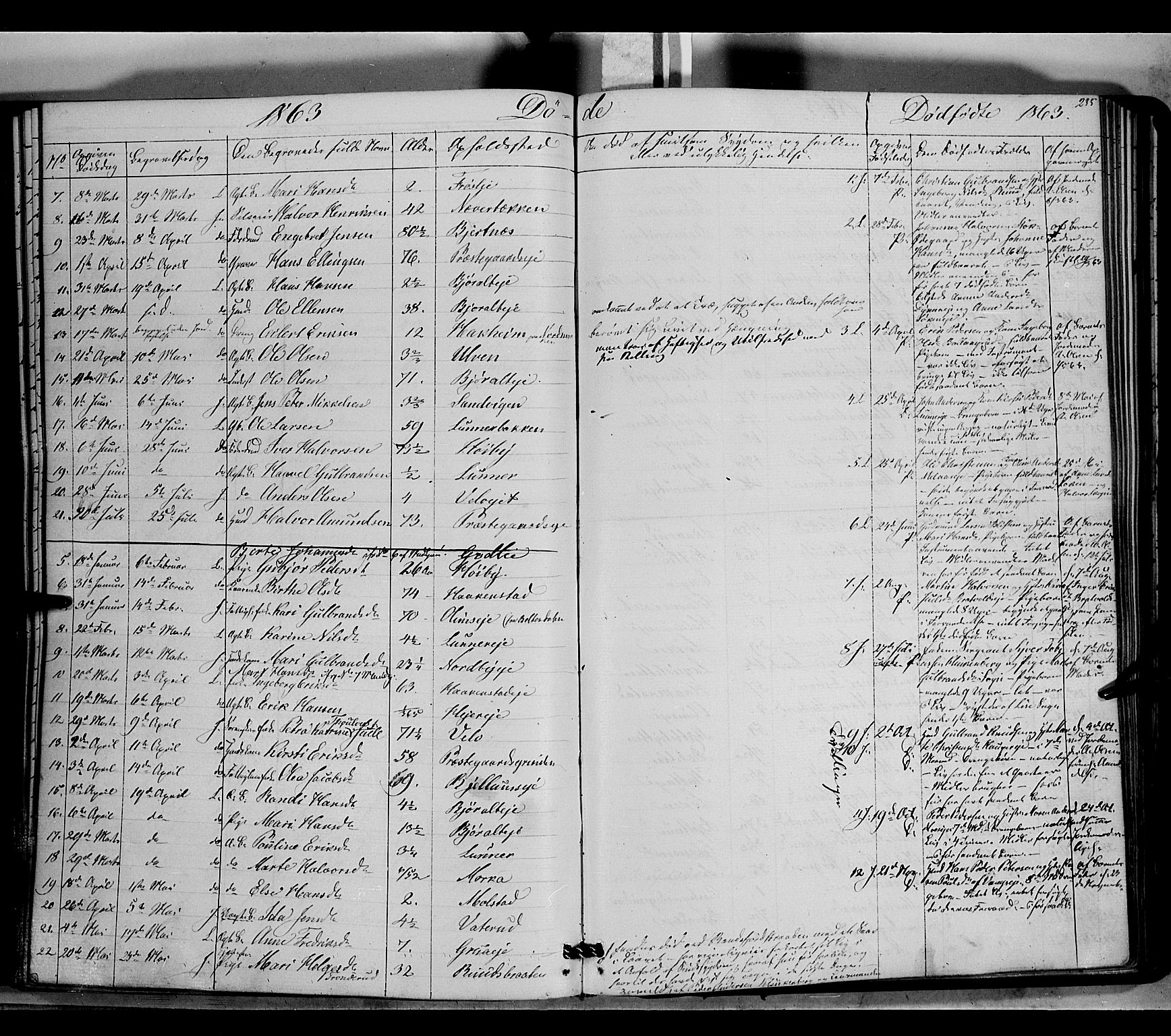 Jevnaker prestekontor, SAH/PREST-116/H/Ha/Haa/L0007: Parish register (official) no. 7, 1858-1876, p. 235