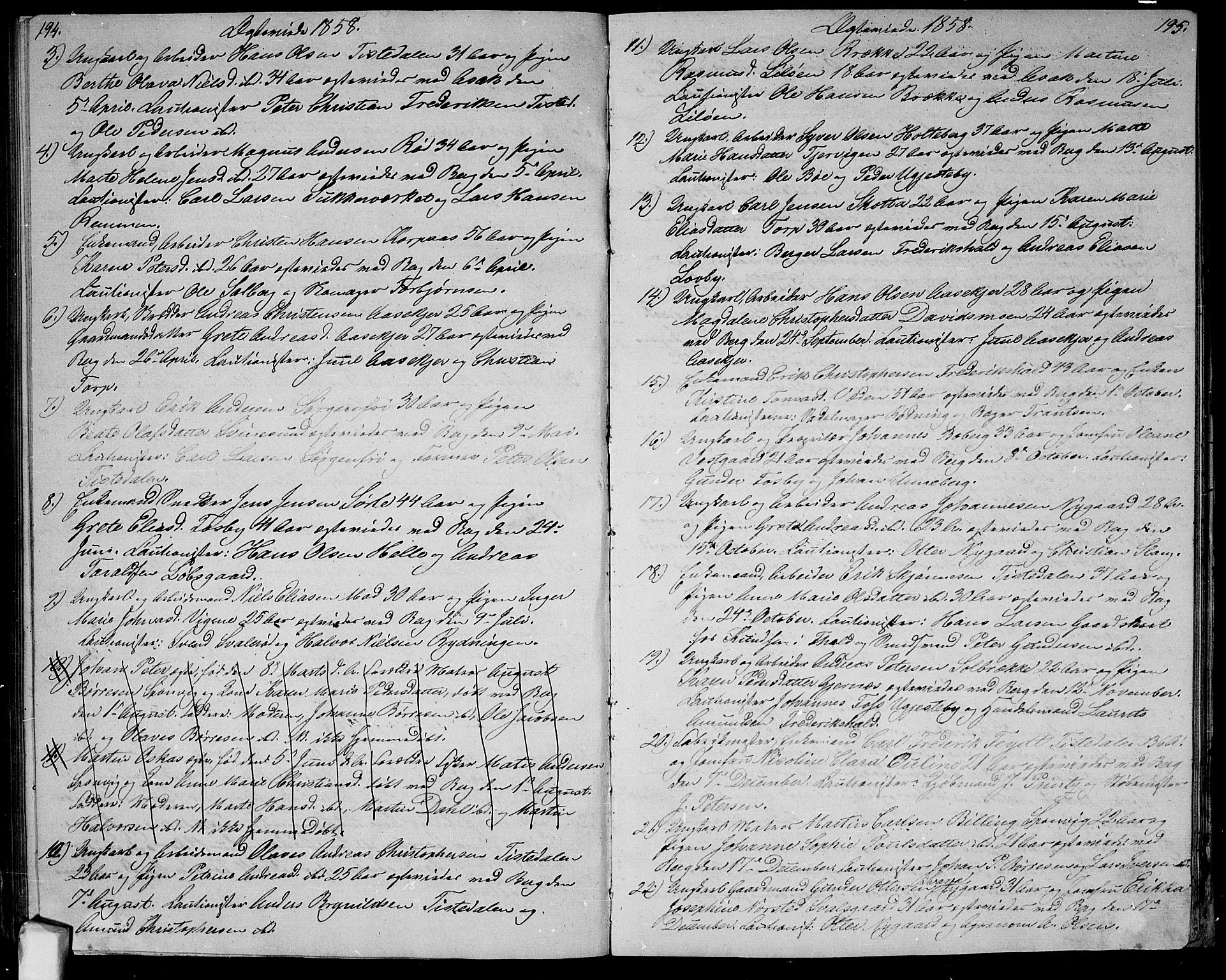 Berg prestekontor Kirkebøker, SAO/A-10902/G/Ga/L0003: Parish register (copy) no.  I 3, 1850-1866, p. 194-195