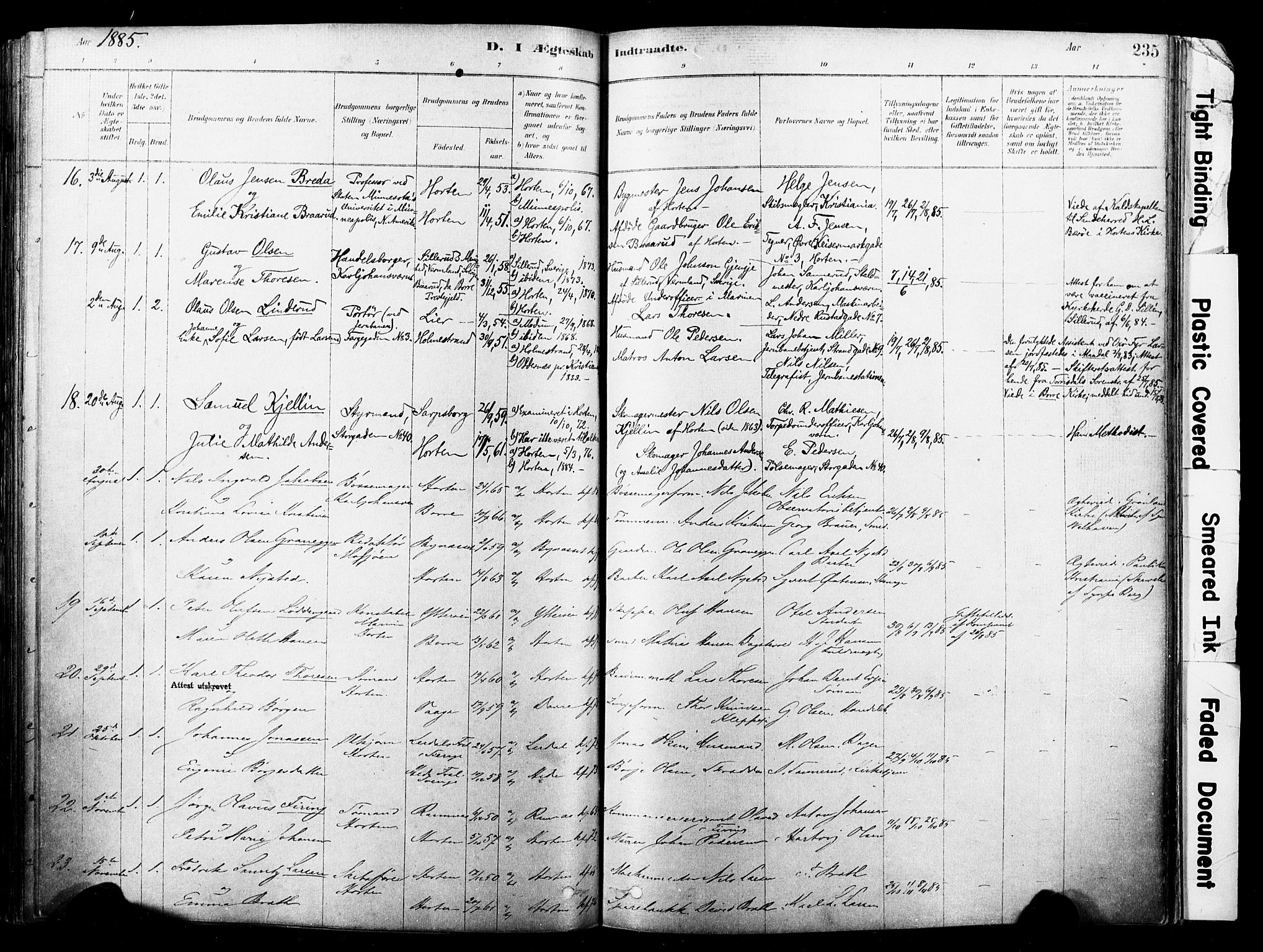 Horten kirkebøker, SAKO/A-348/F/Fa/L0003: Parish register (official) no. 3, 1878-1887, p. 235