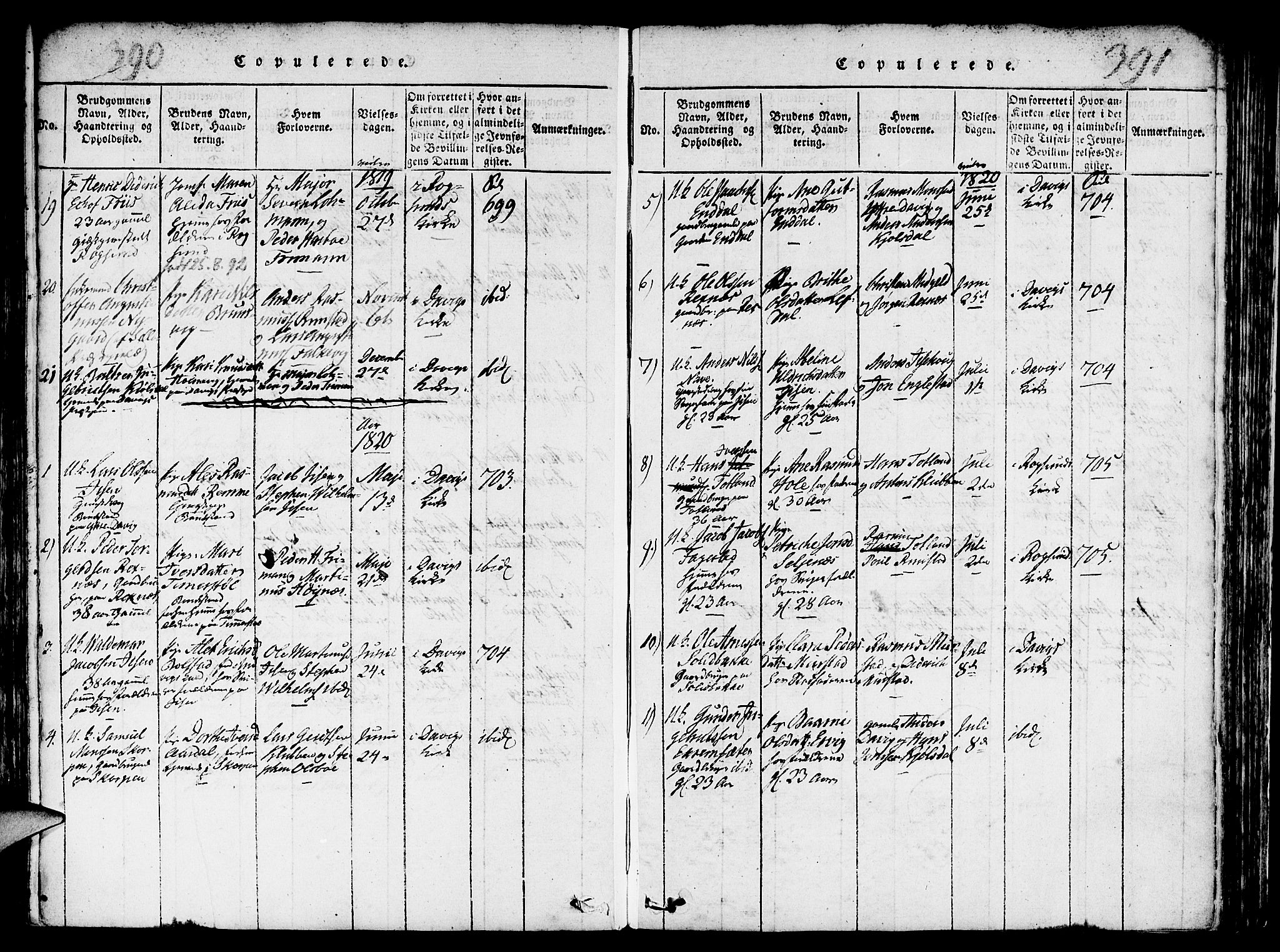 Davik sokneprestembete, AV/SAB-A-79701/H/Haa/Haaa/L0003: Parish register (official) no. A 3, 1816-1830, p. 390-391