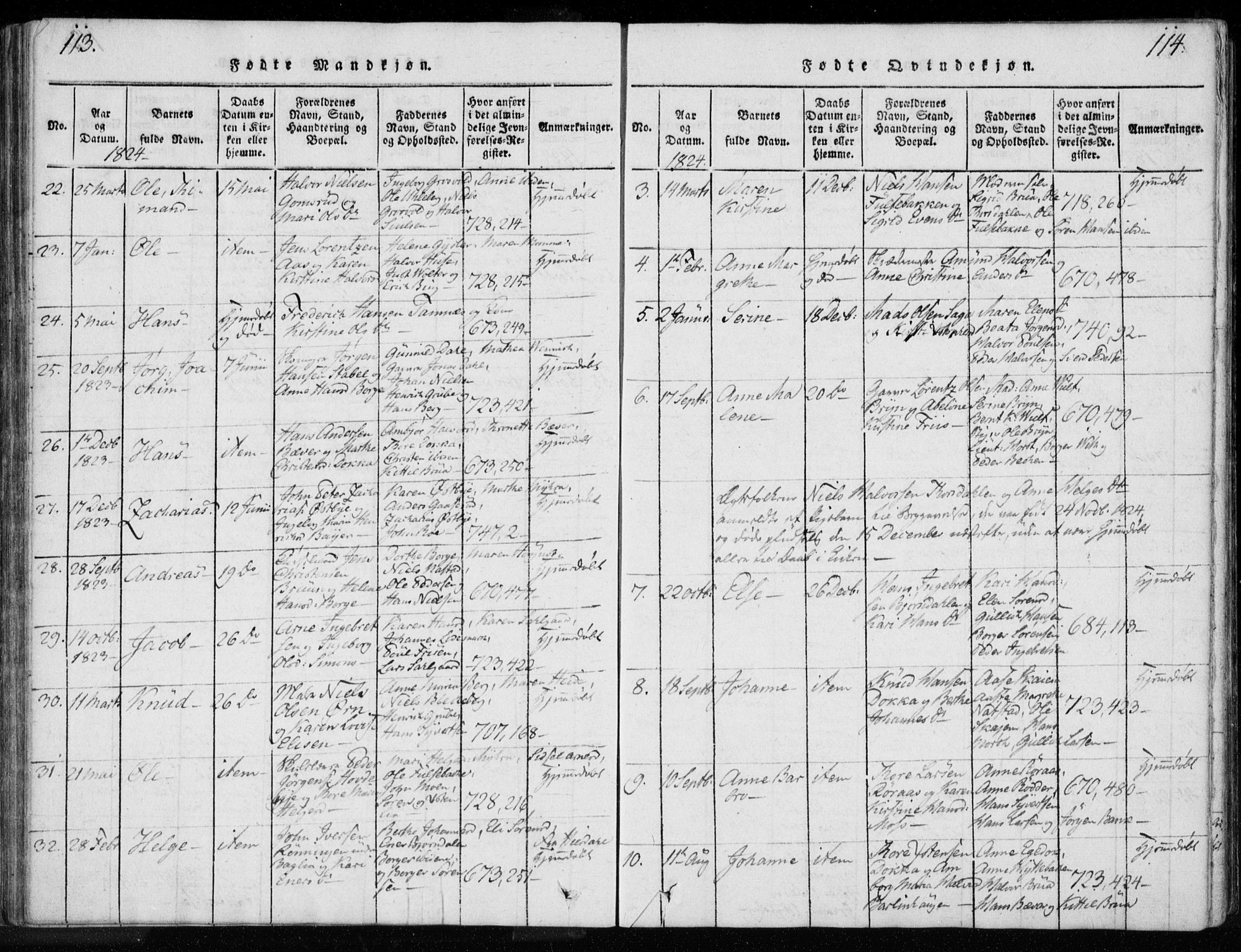 Kongsberg kirkebøker, AV/SAKO-A-22/F/Fa/L0008: Parish register (official) no. I 8, 1816-1839, p. 113-114