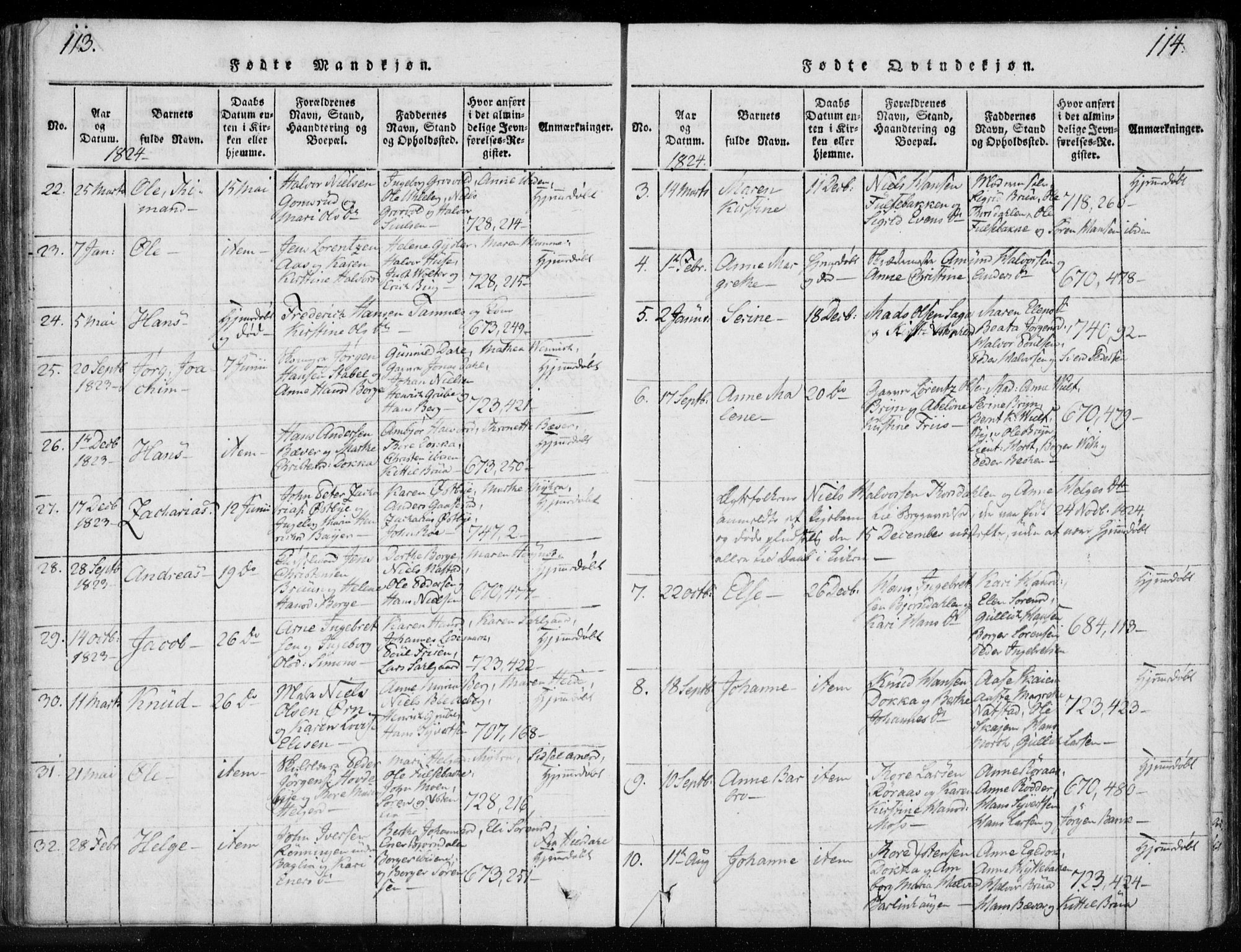 Kongsberg kirkebøker, SAKO/A-22/F/Fa/L0008: Parish register (official) no. I 8, 1816-1839, p. 113-114