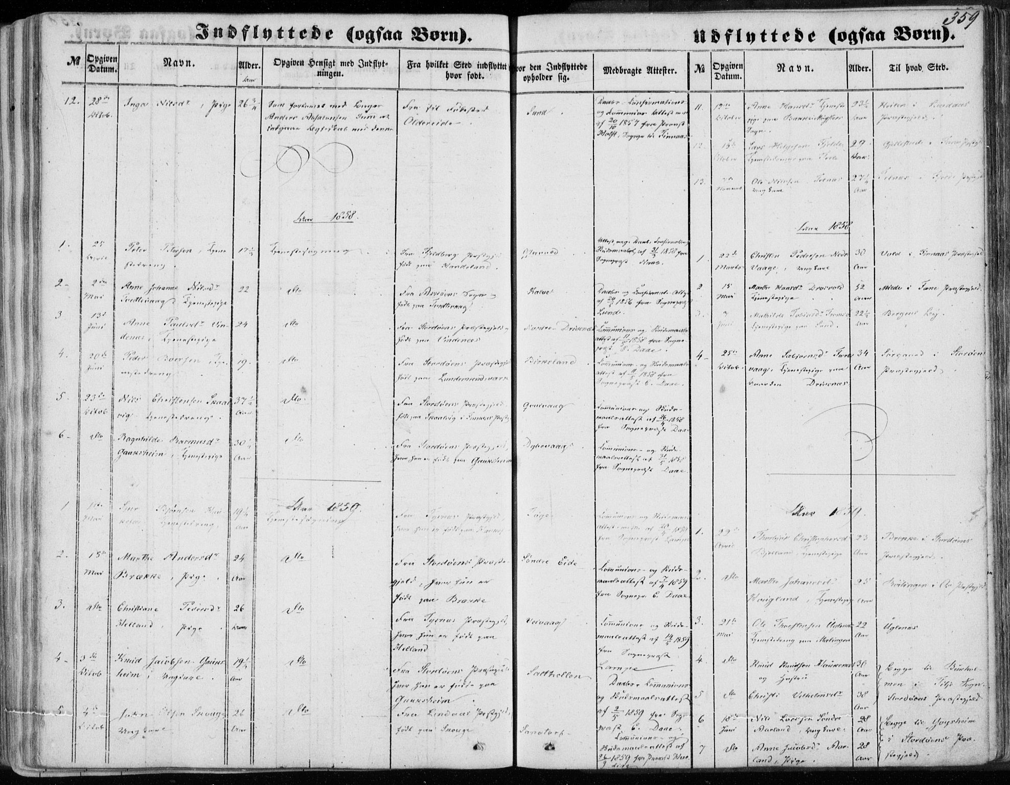 Sund sokneprestembete, AV/SAB-A-99930: Parish register (official) no. A 14, 1850-1866, p. 359