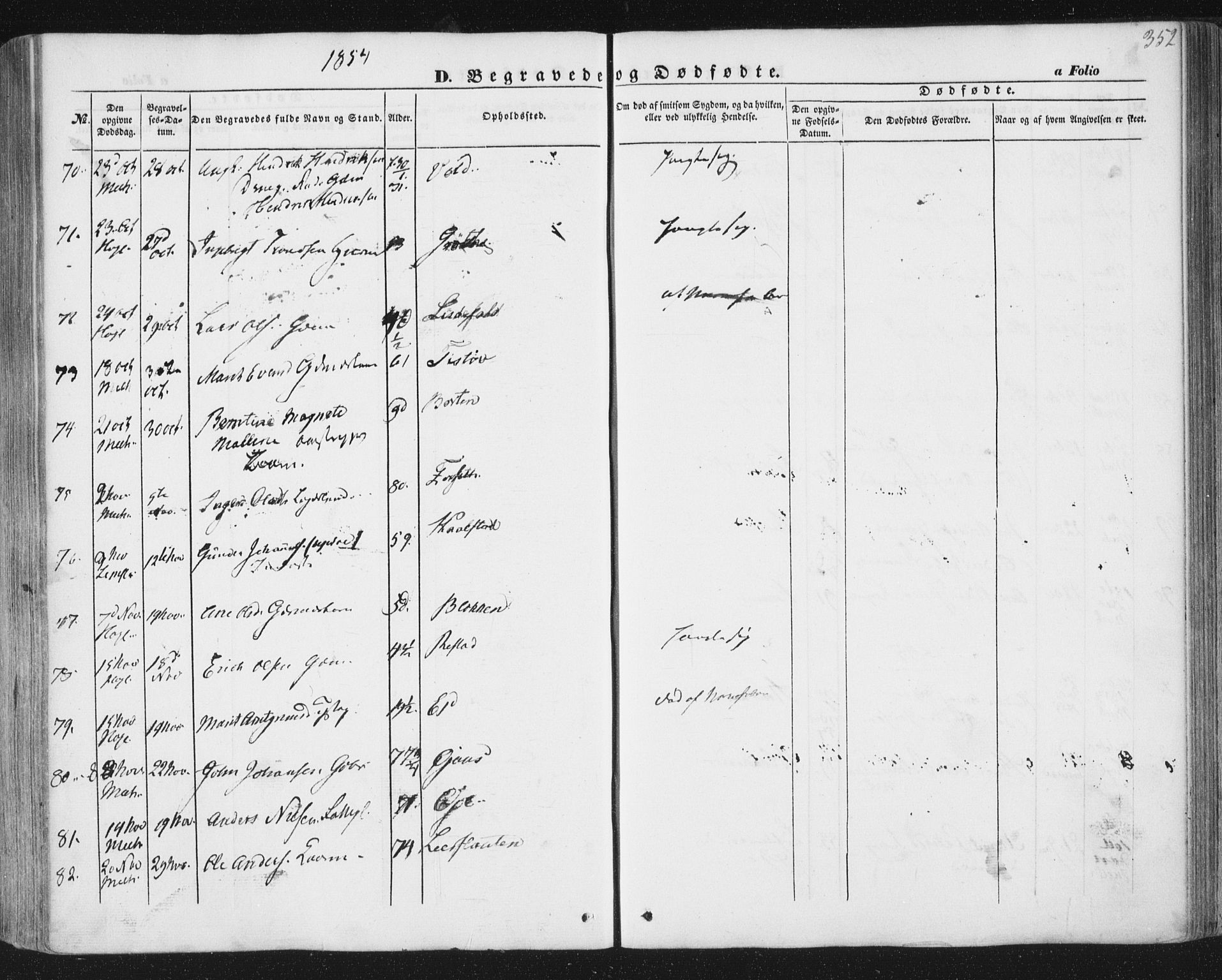 Ministerialprotokoller, klokkerbøker og fødselsregistre - Sør-Trøndelag, SAT/A-1456/691/L1076: Parish register (official) no. 691A08, 1852-1861, p. 352