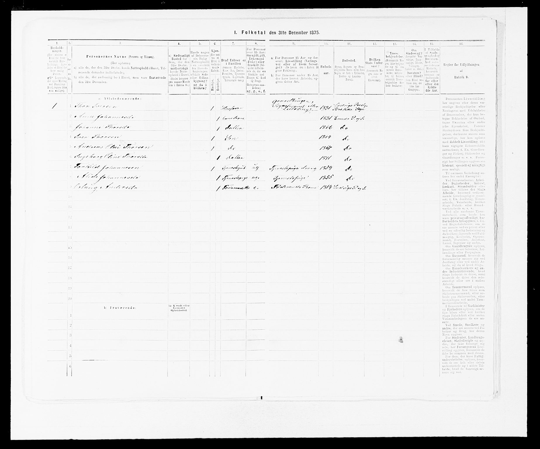 SAB, 1875 census for 1411P Eivindvik, 1875, p. 930