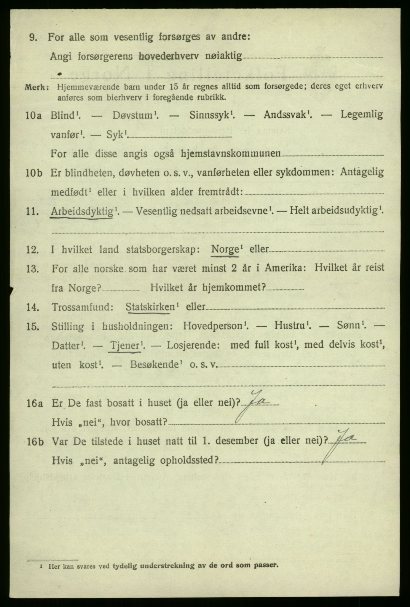 SAB, 1920 census for Førde, 1920, p. 1411