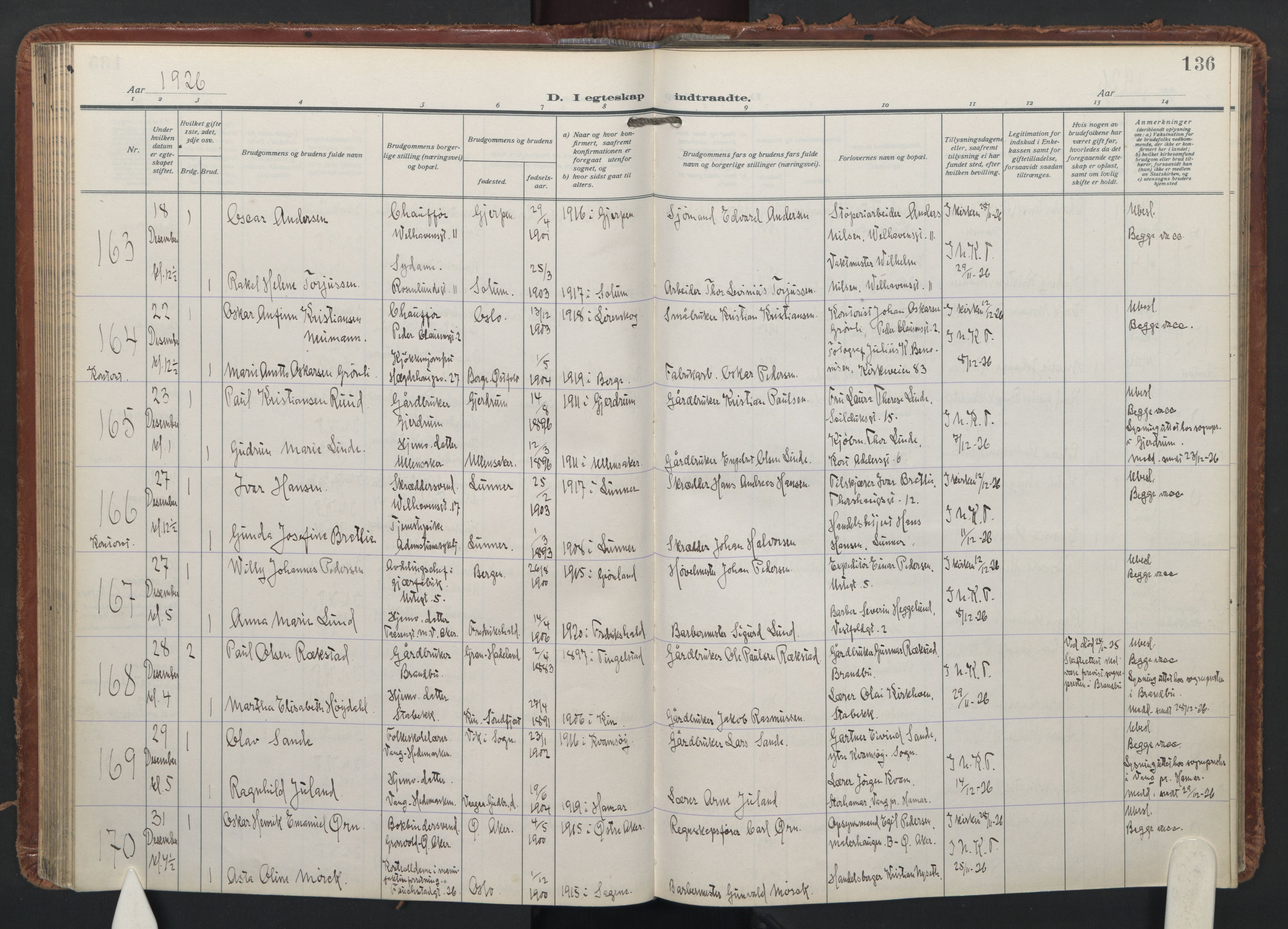 Trefoldighet prestekontor Kirkebøker, AV/SAO-A-10882/F/Fc/L0009: Parish register (official) no. III 9, 1922-1936, p. 136