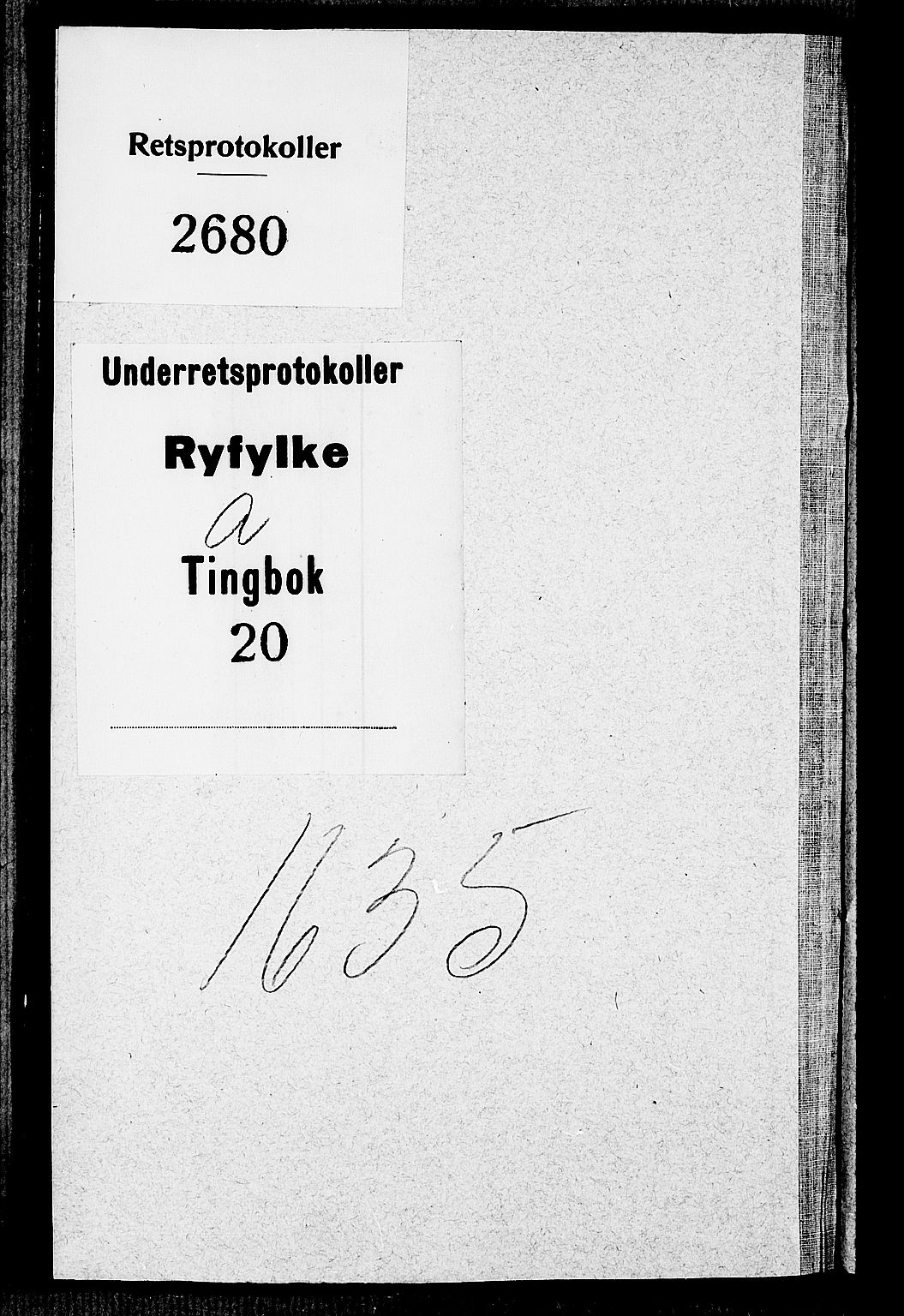 Ryfylke tingrett, SAST/A-100055/001/I/IB/IBA/L0020: Tingbok, Ryfylke, 1635