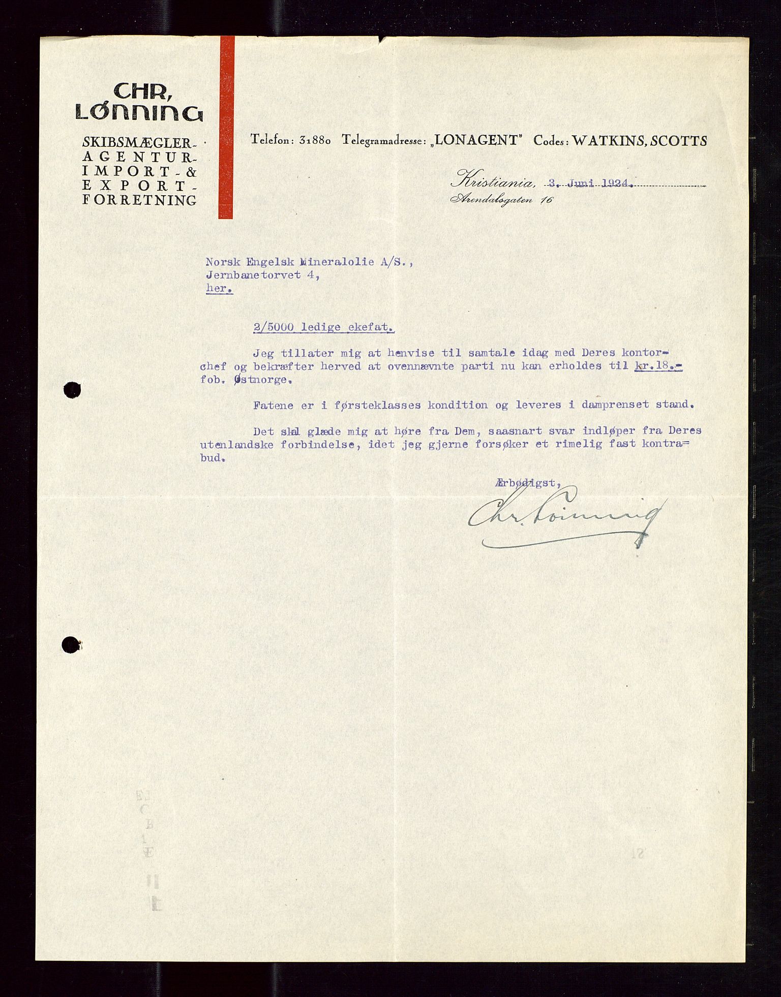 Pa 1521 - A/S Norske Shell, AV/SAST-A-101915/E/Ea/Eaa/L0012: Sjefskorrespondanse, 1924, p. 704