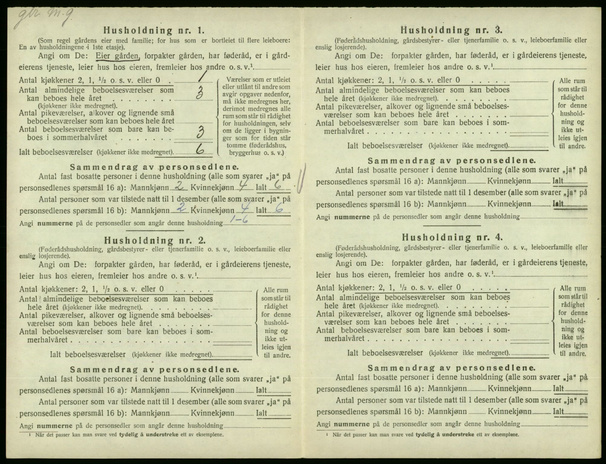 SAB, 1920 census for Fjelberg, 1920, p. 315