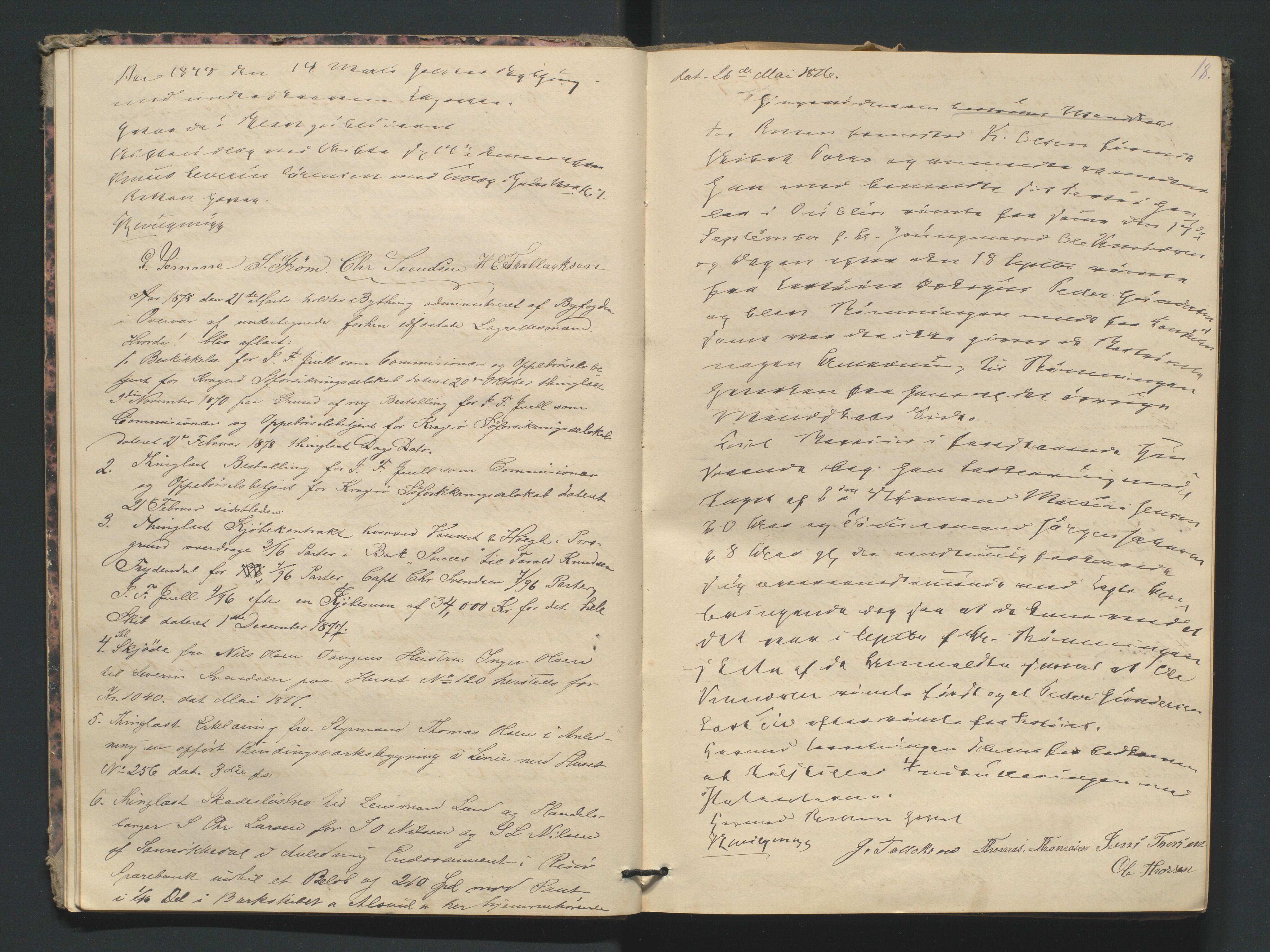 Risør byfogd, AV/SAK-1222-0005/F/Fa/L0004: Justisprotokoll nr. 4, 1877-1880, p. 17b-18a